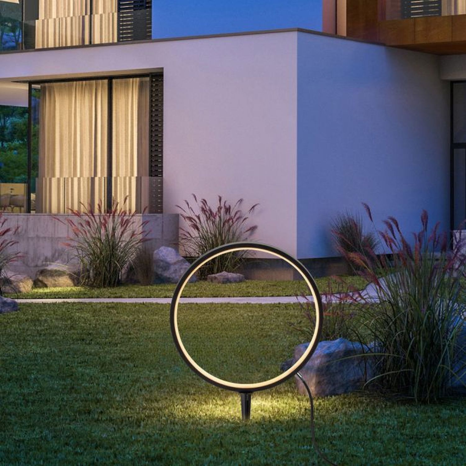 Gras, Rasen, Hinterhof, Villa, Innenarchitektur