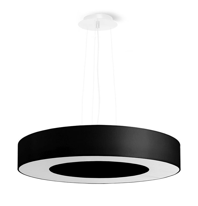Hängeleuchte Stoff Schwarz Ø 50 cm rund 5x E27