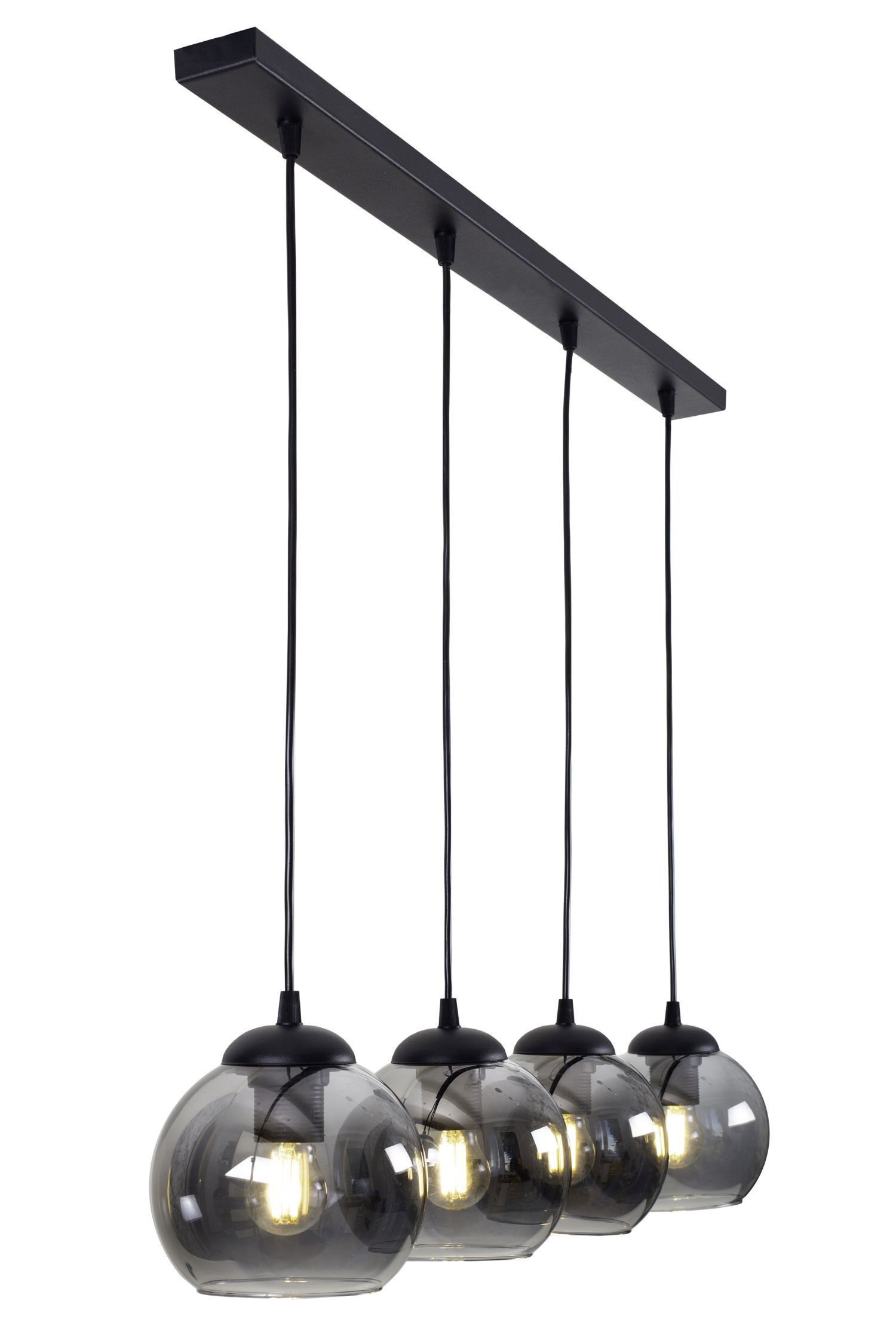 Hängeleuchte, Pendelleuchte, Glaskugel, Vier Fassung, Kabeldekor