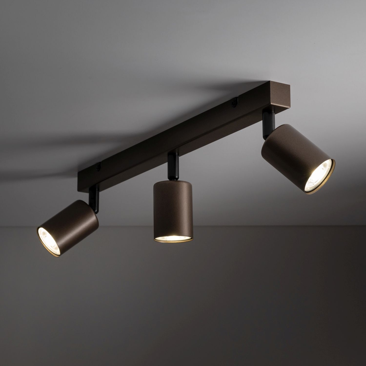 Deckenleuchte 3-flammig Metall Braun 60 cm GU10 verstellbar