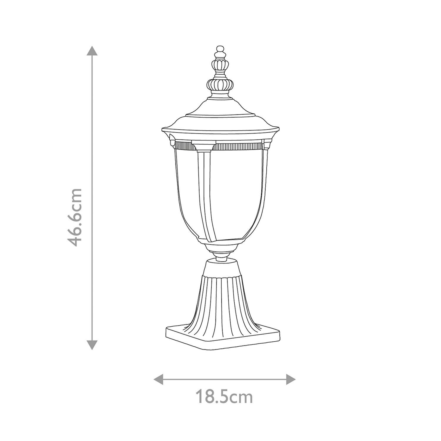 Sockelleuchte Garten IP44 46,6 cm hoch Rustikal in Bronze