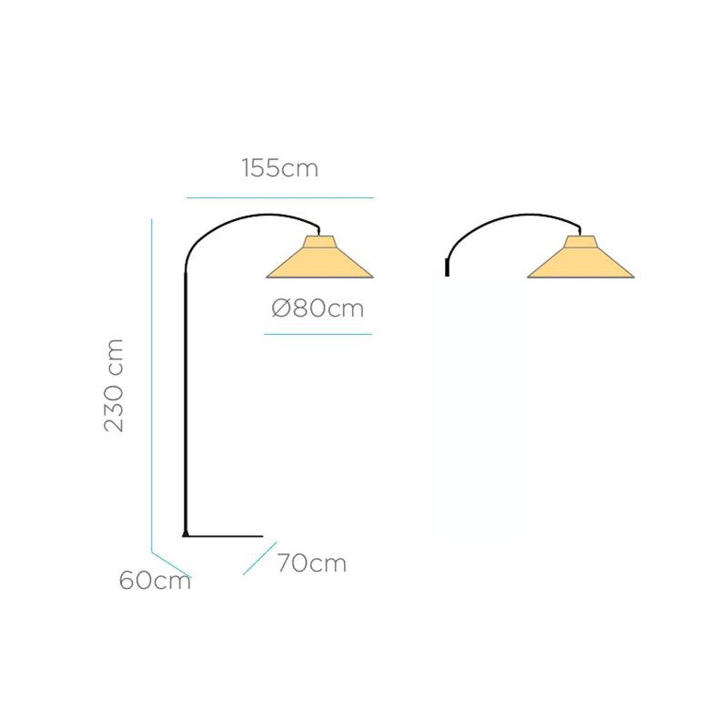 LED Außenlampe Akku 155 cm 2-in-1 IP54 Seegras Metall Lampe, Lampenschirm