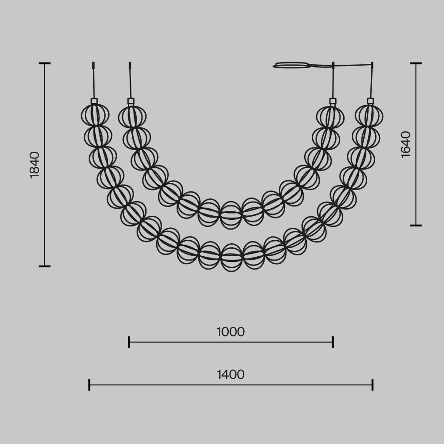 LED Hängeleuchte Metall warmweißes Licht 3000 K 6110 lm