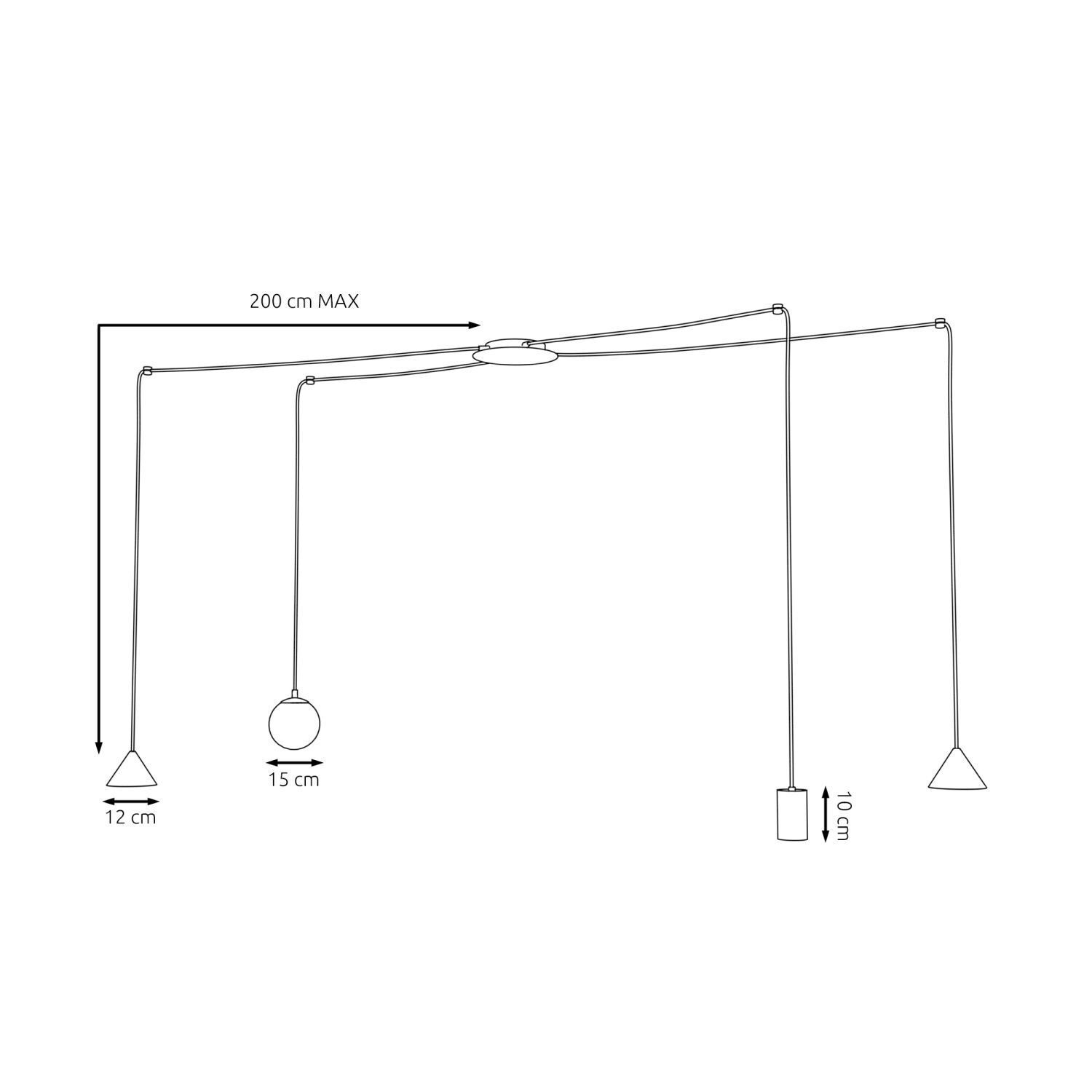 Spider Hängelampe Metall Glas flexibel elegant XXL