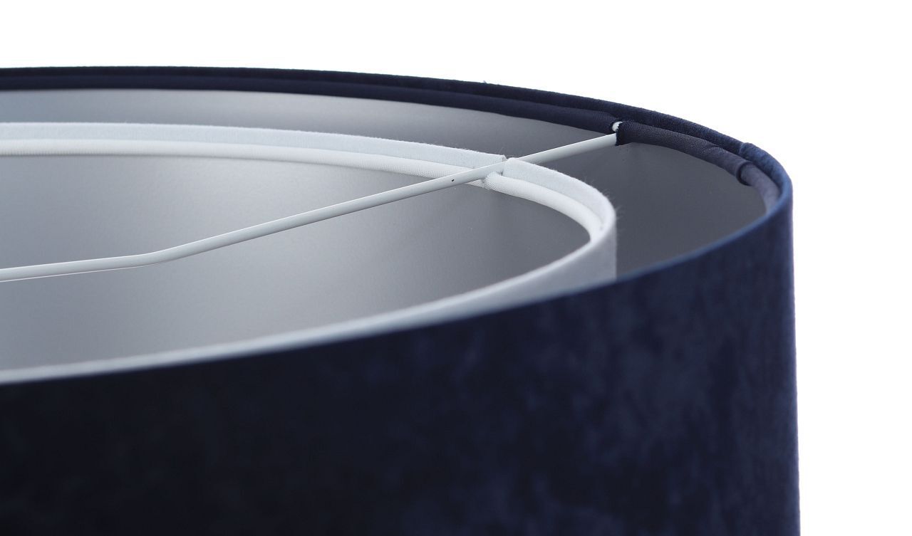 Hängeleuchte Stoff Schirm Ø 50 cm E27 in Blau Weiß Silber