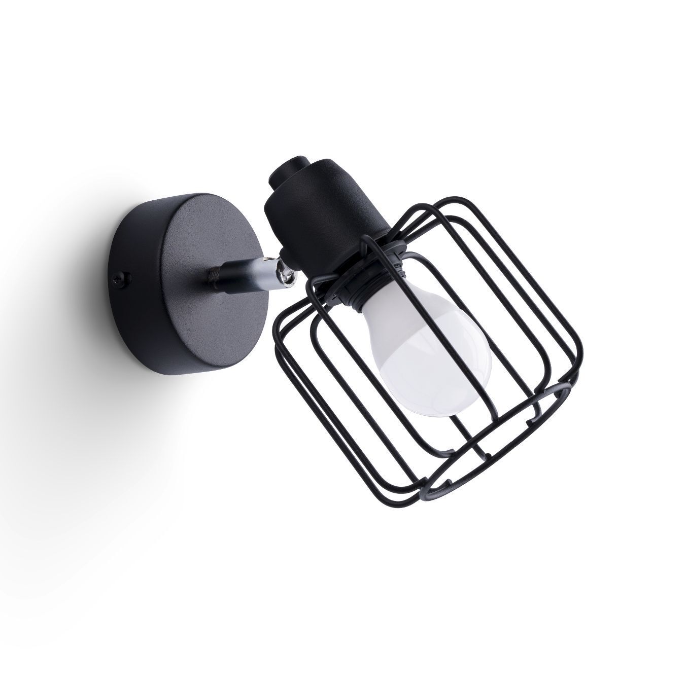Wandlampe Schwarz schwenkbar klein Retro E14