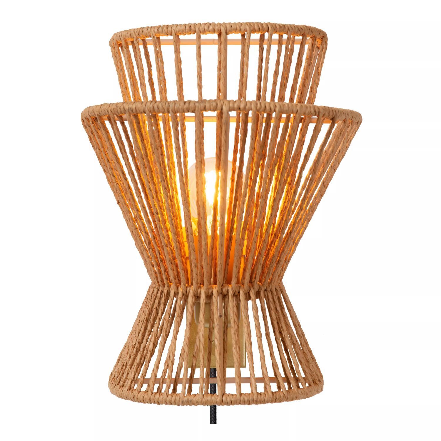 Wandlampe Papier Metall Natur Gold E27 T:14 cm wohnlich Lampe, Lampenschirm, Kunst, Kunsthandwerk, Stuhl