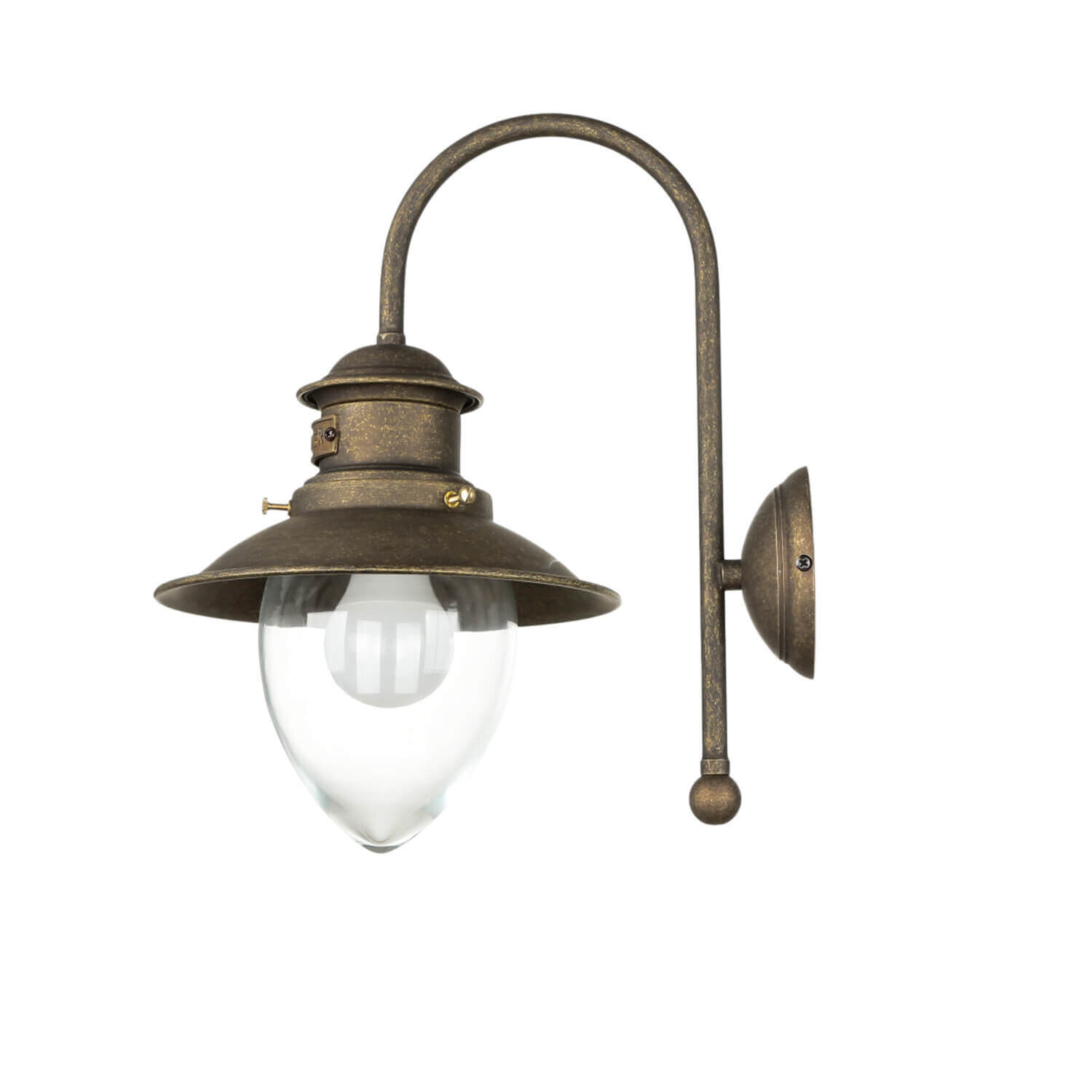 Wandleuchte Echt-Messing in Bronze Antik Al Mare