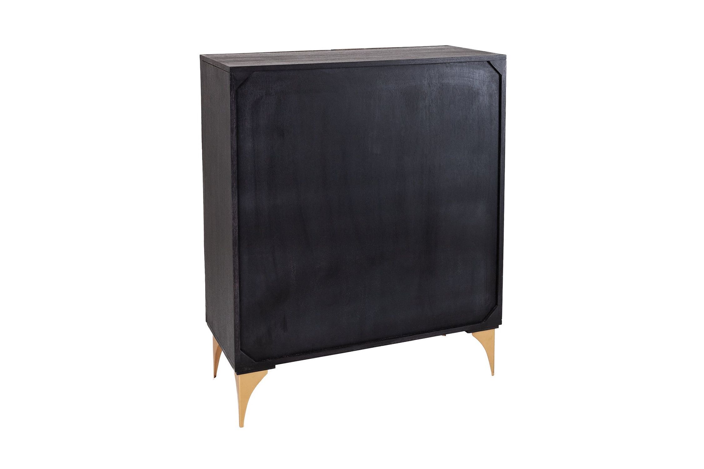 Dekoratives Highboard Schwarz Gold H: 120 cm Handarbeit Tafel, Mobiliar