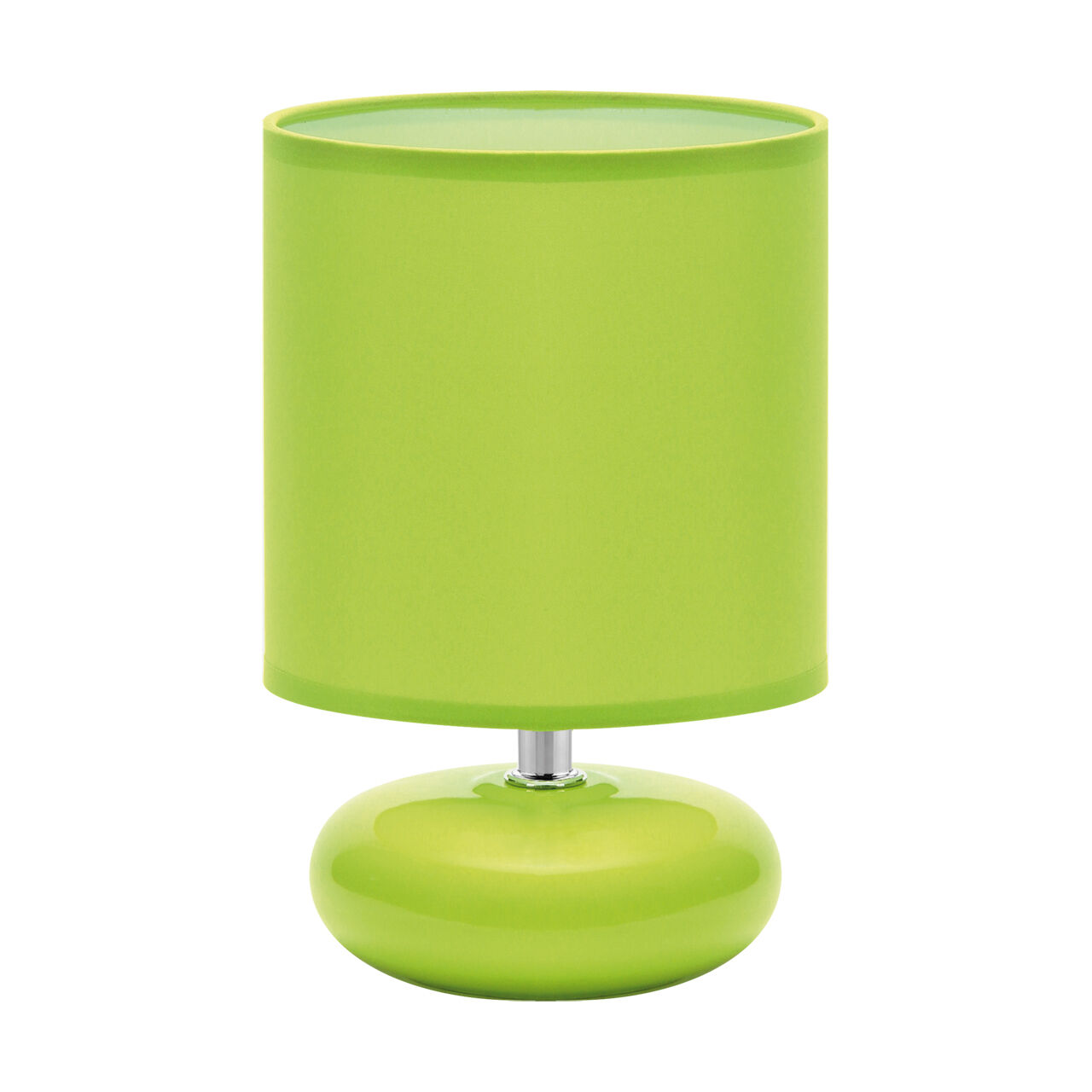 Tischlampe Retro 20 cm hoch Grün E14 Stoff Keramik