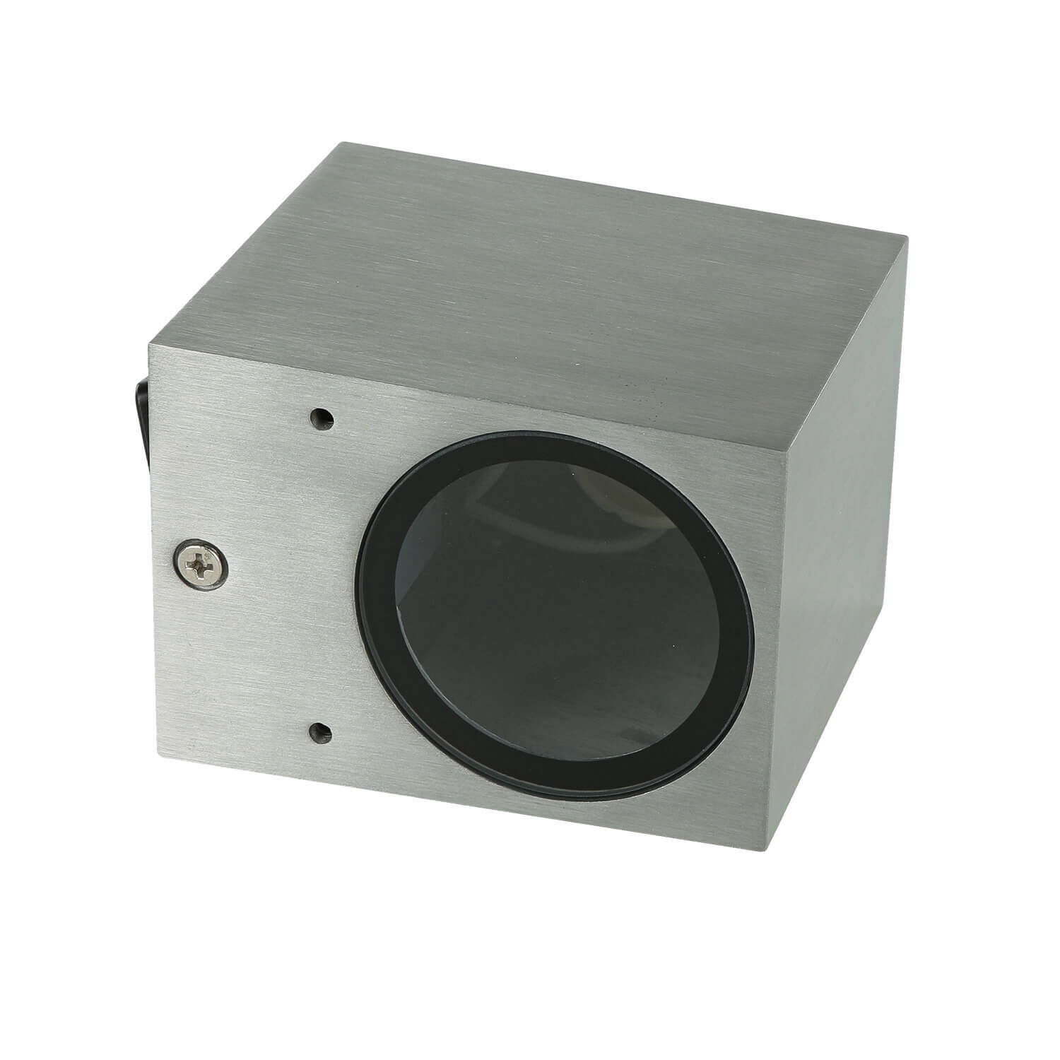 Easylight - Quadratische Außenlampe Wand AALBORG Down Strahler Metallgehäuse, Kugelkopf, Glaskuppe, Edelstahl, Gehäusekante