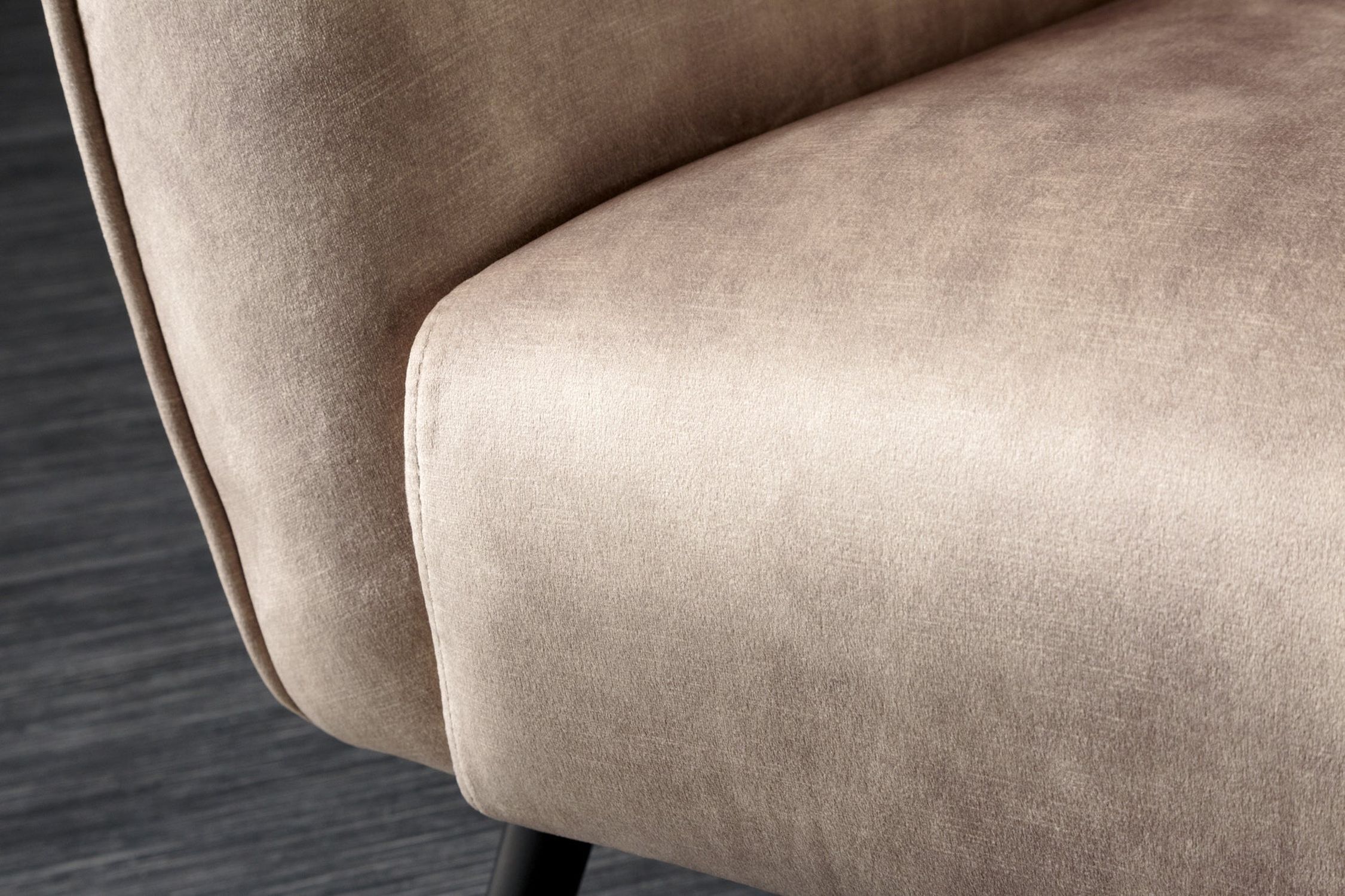 Ohrensessel Samt Beige Creme mit Armlehne Chesterfield Moebel, Stuhl, Sessel