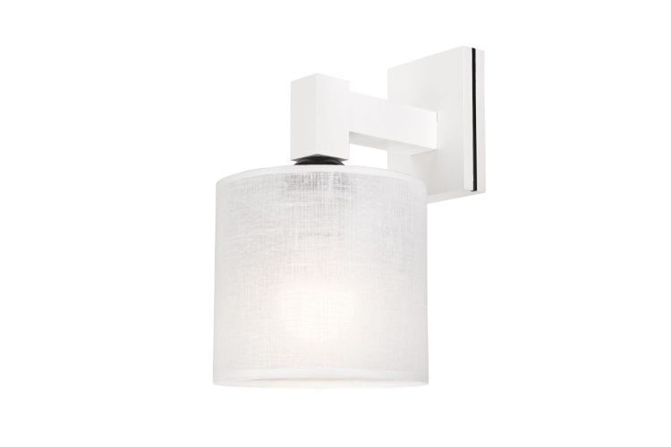 Wandleuchte Innenlampe Weiß Stoff Metall glanzvoll