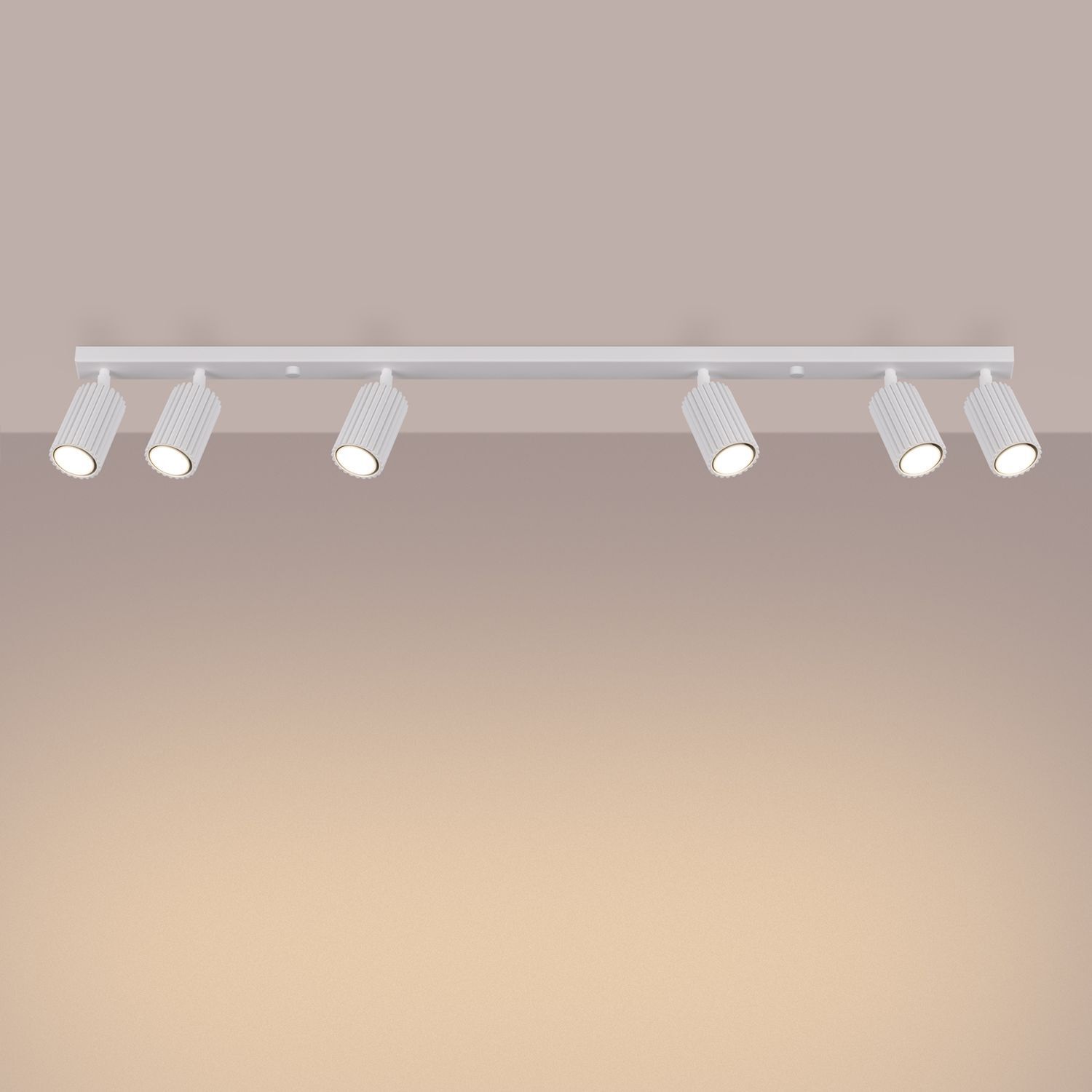 Deckenlampe Modern Weiß 117 cm schwenkbar 6x GU10 Aluminium