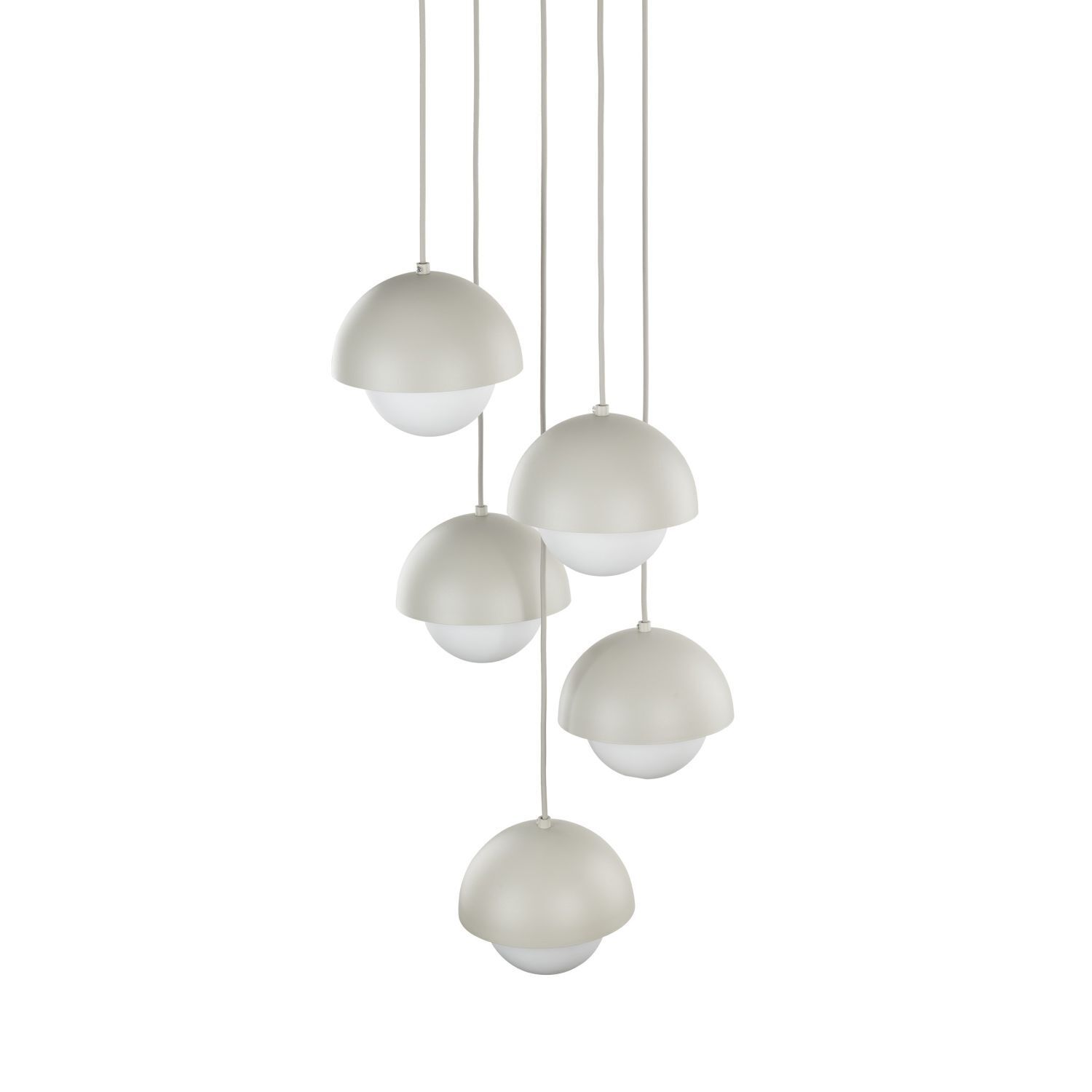 Hängelampe Metall Glas G9 H: max. 1,4 m Beige Weiß 5-flammig