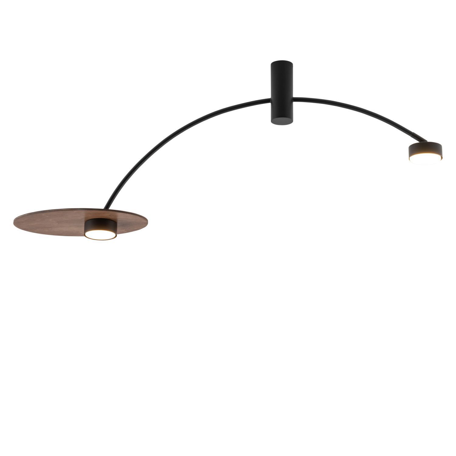 Deckenlampe 2-flammig GX53 Schwarz Holz B: 110 cm
