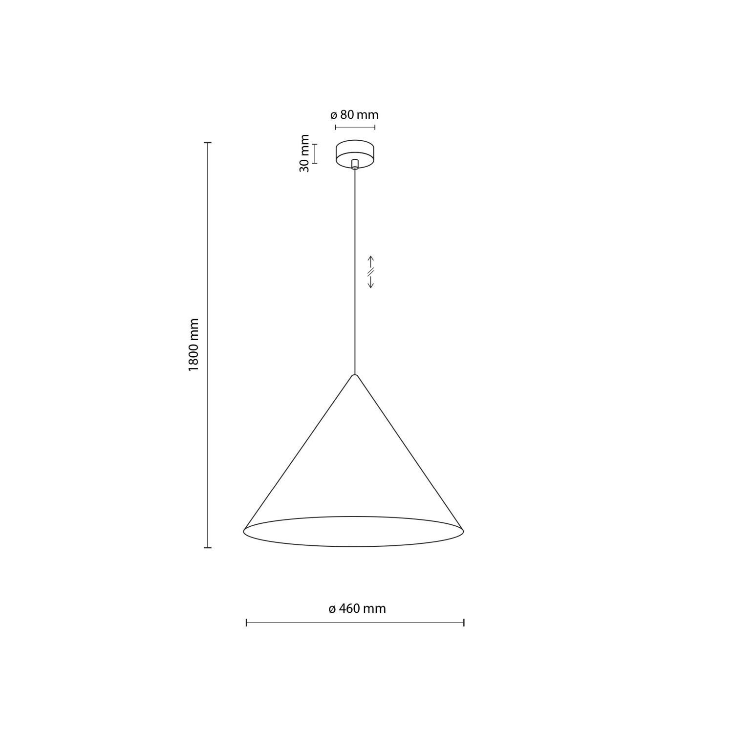 Pendelleuchte Metall Ø 50 cm rund H: max 170 cm Braun E27