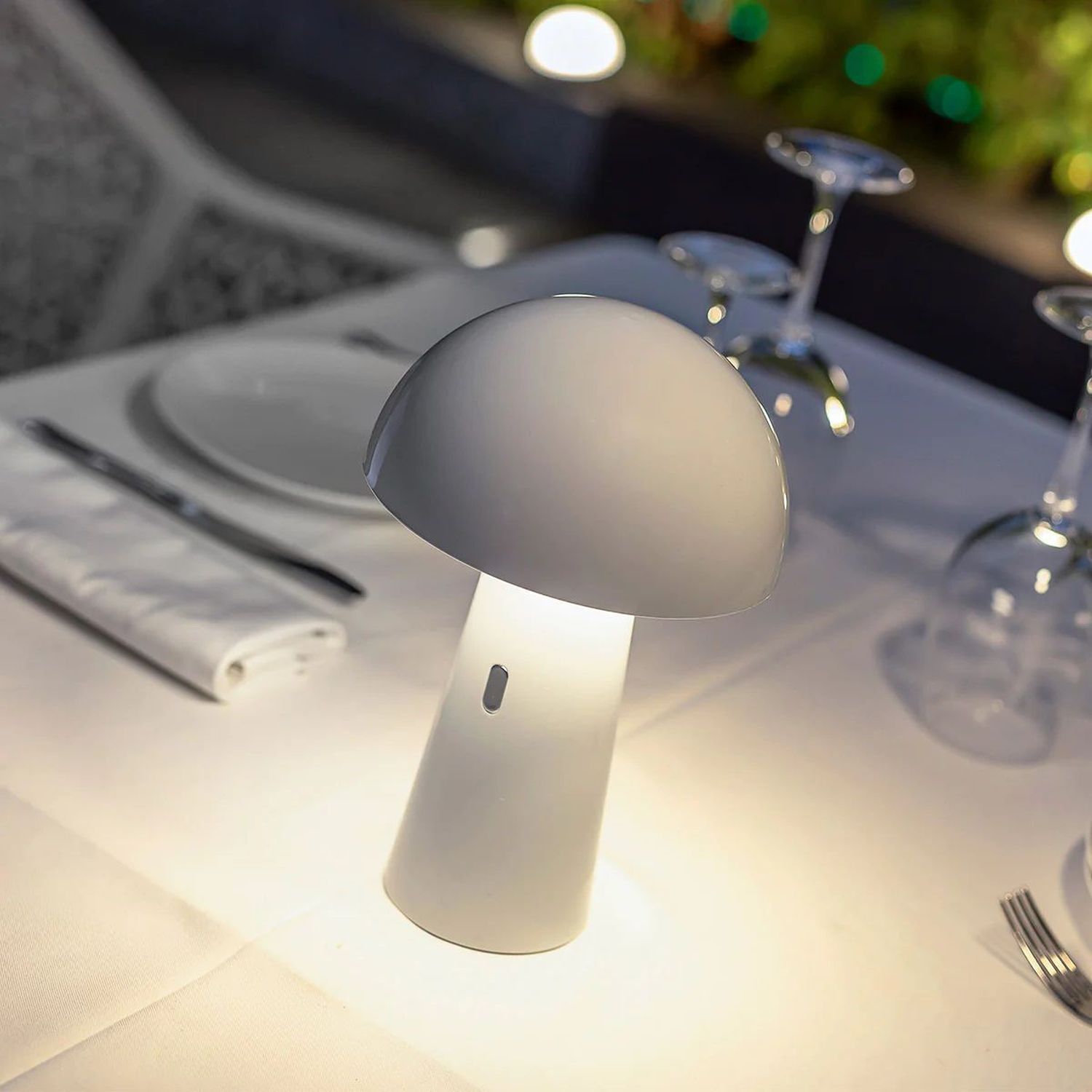 Akku Tischlampe Touch Dimmer LED Weiß IP44 Tragbar Außen Moebel, Tabelle, Tischplatte, Besteck, Gabel