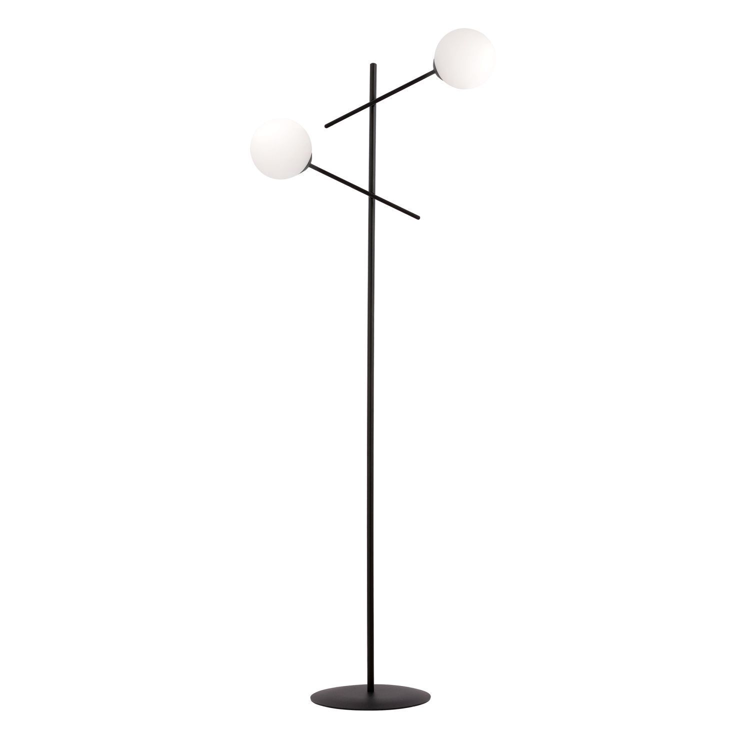 Stehlampe Schwarz Weiß 150 cm Metall Glas schwenkbar 2x E14