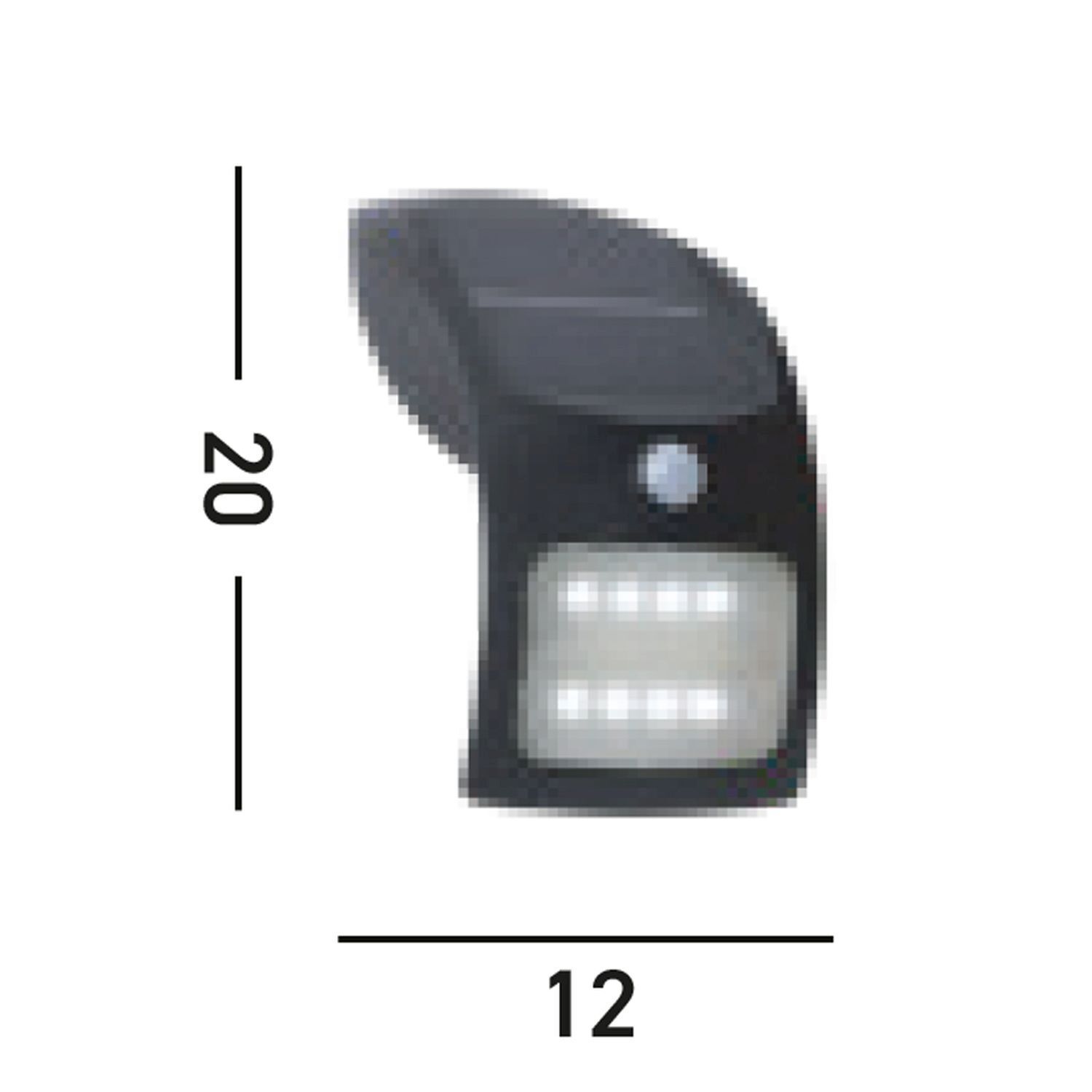 LED Solarlampe mit Bewegungsmelder Metall IP44 Schwarz