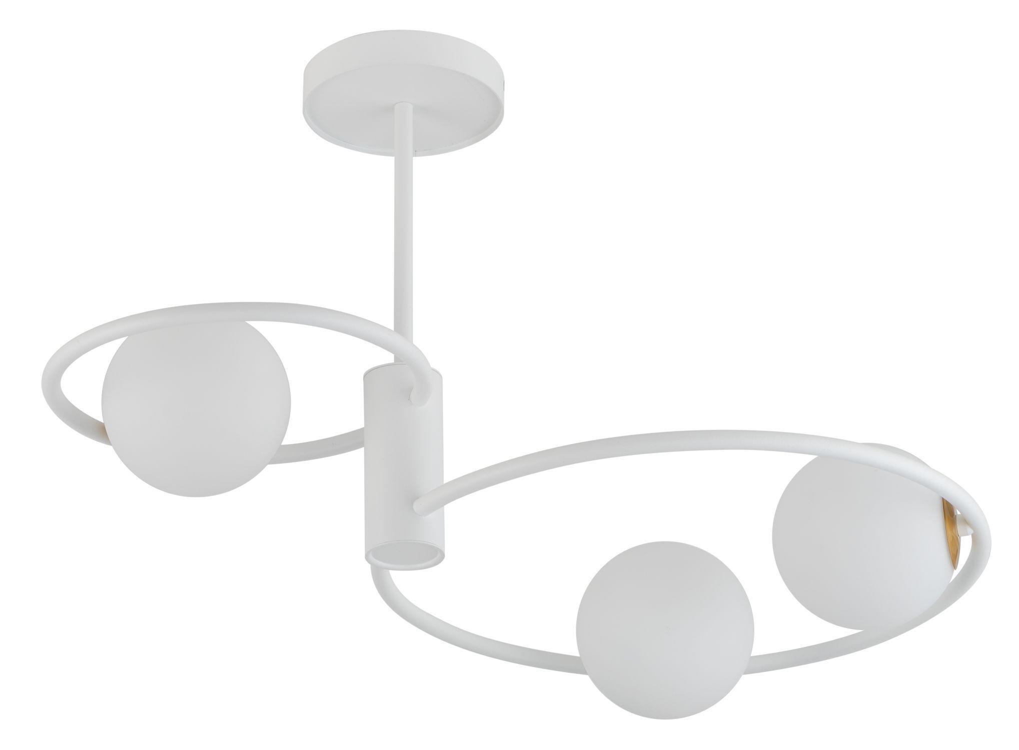 Große Deckenleuchte Weiß Metall Glas B:64 cm G9 Modern
