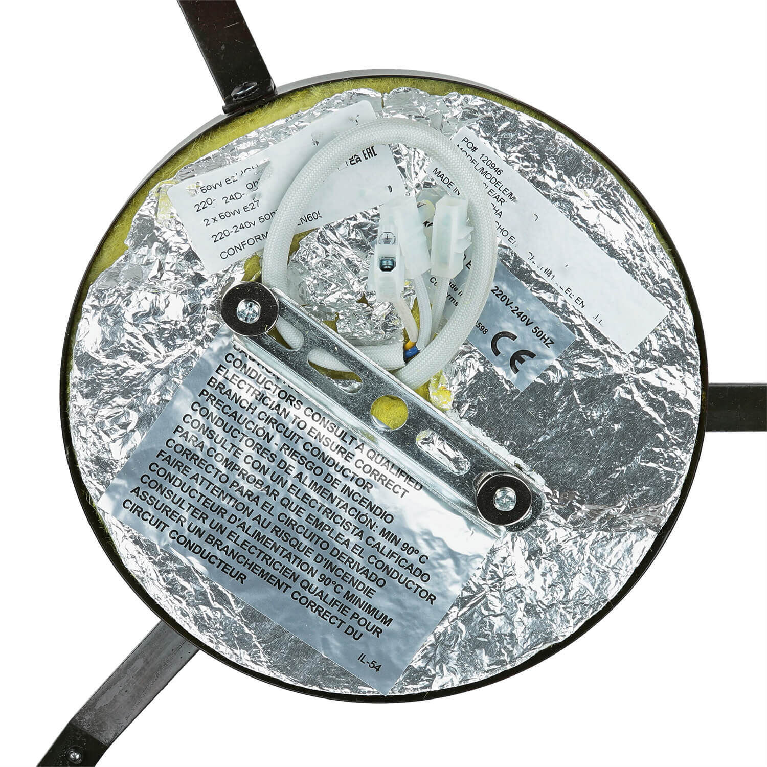 Premium Tiffany Lampe FARFALLA Buntglas rund Ø42cm Aluminium, Schläger, Kochpfanne, Kochgeschirr, Klebeband