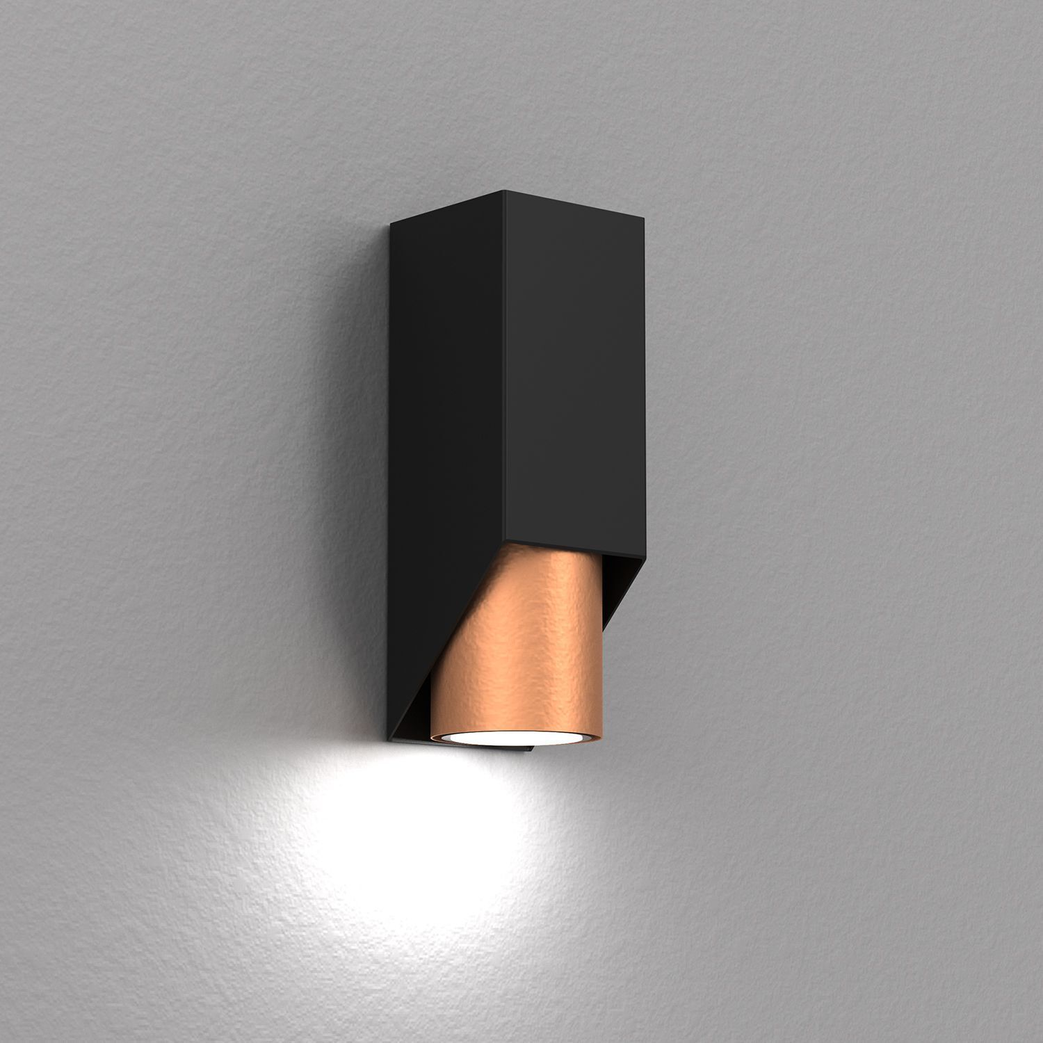 Wandlampe Metall Schwarz Kupfer B:6 cm GU10 akzentuiert