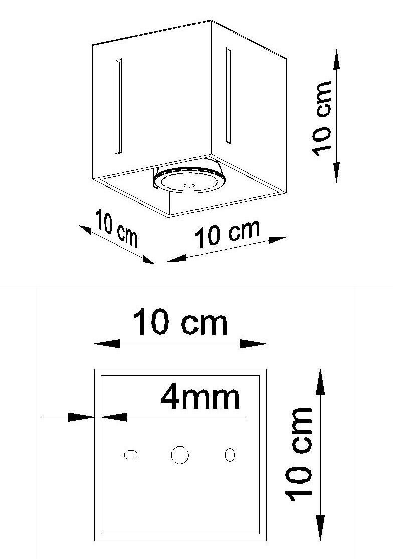 Deckenleuchte Weiß klein B:10cm eckig Modern FUFIA