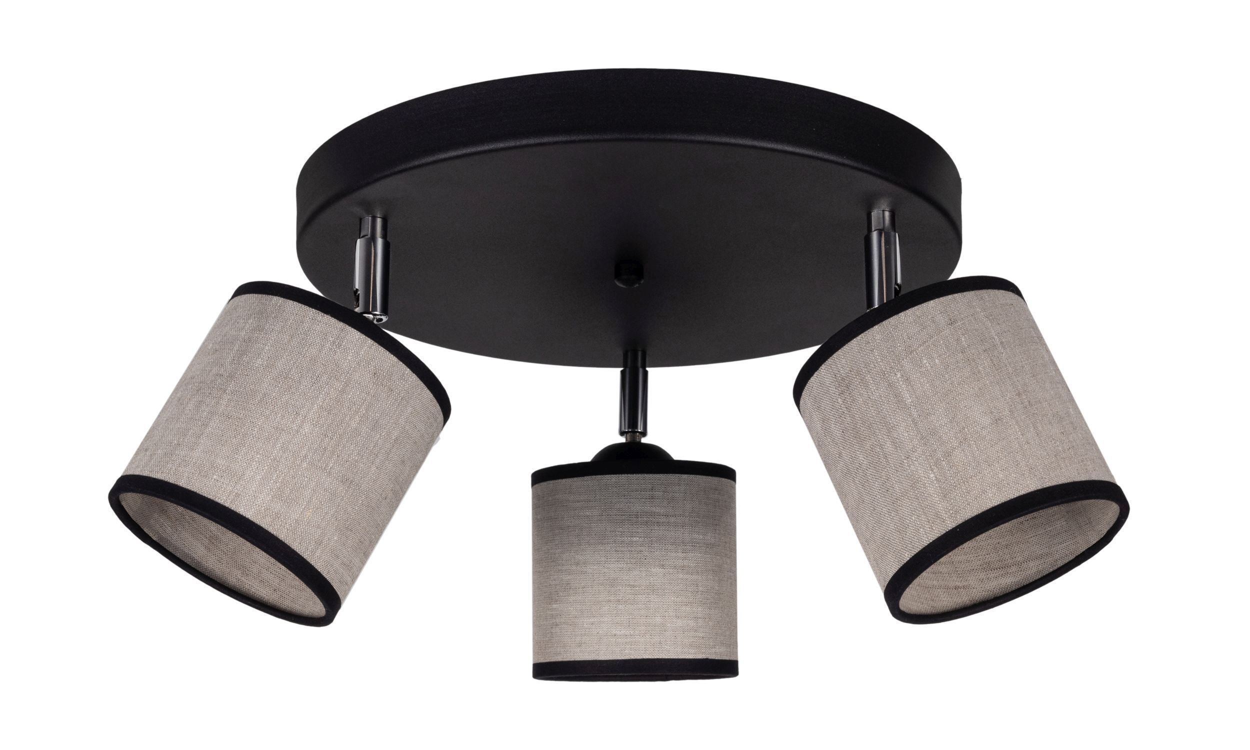 Beweglicher Deckenspot blendarm Stoff Schwarz Beige E14