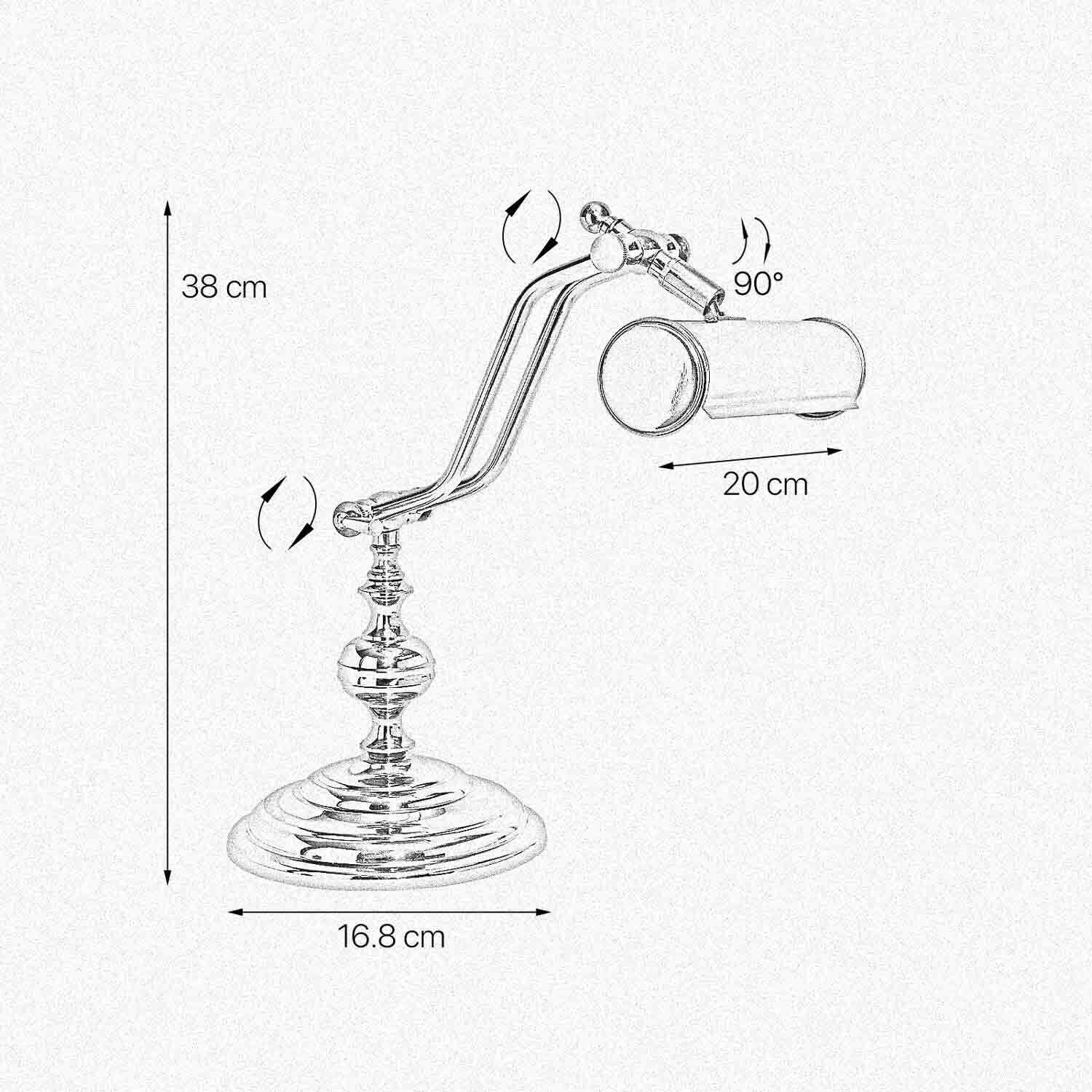 Schreibtischlampe Messing poliert 38 cm schwenkbar E14 Sinken, Waschbeckenhahn, Lampe, Rauchrohr