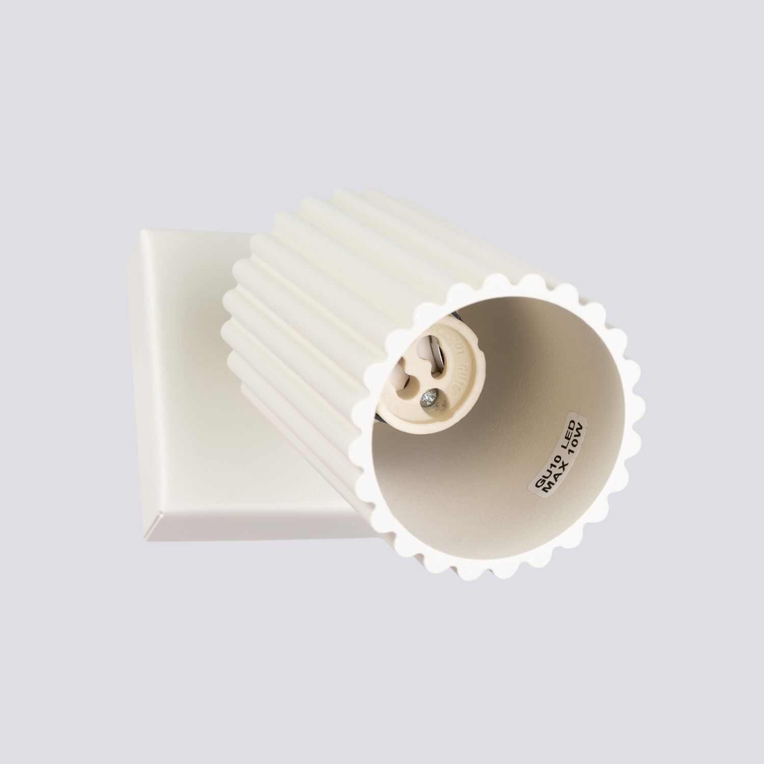 Wandspot GU10 B: 8 cm klein in Creme aus Aluminium