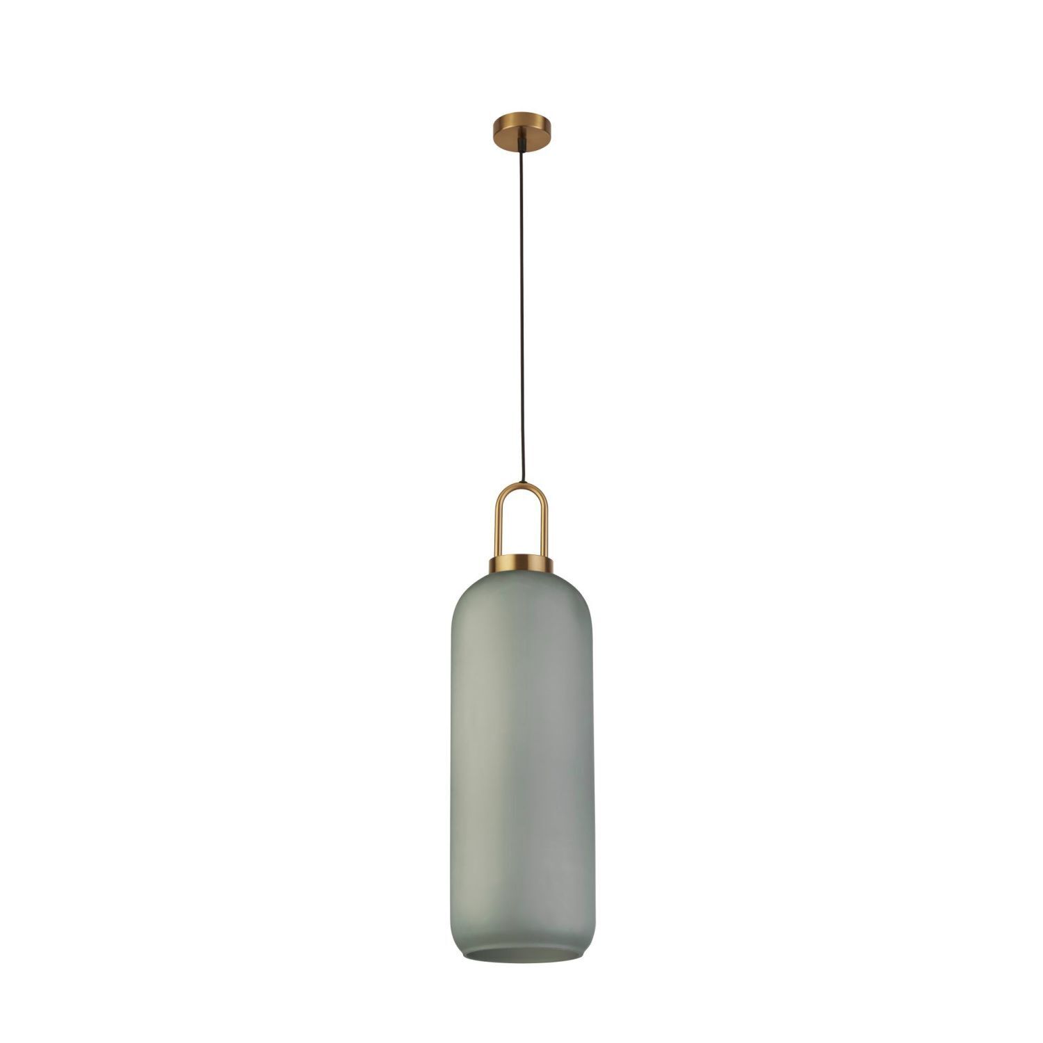 Pendelleuchte in Messing Weiß geätzt E27 Ø 15 cm Glas