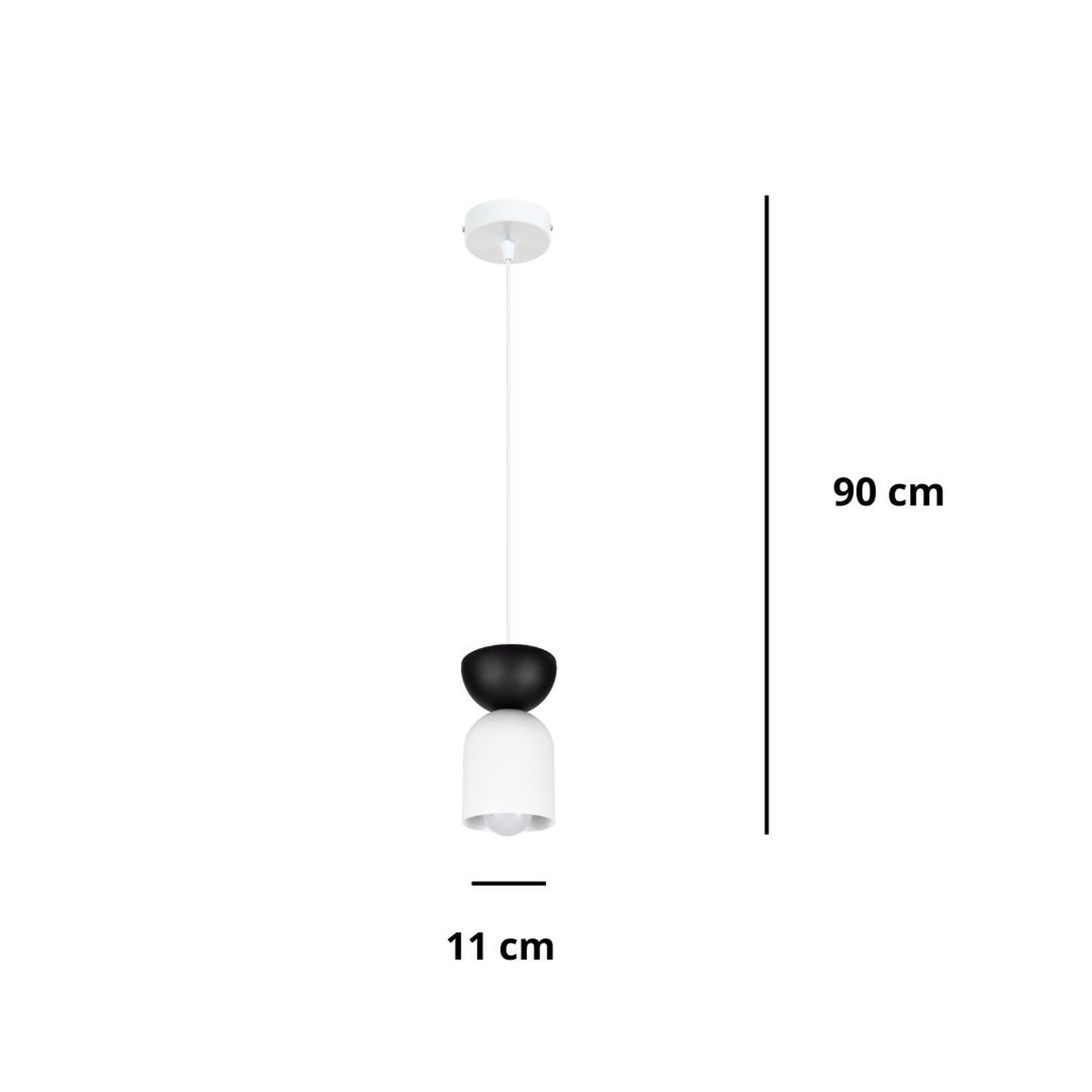 Minimalistische Hängelampe Weiß Schwarz E27 Ø11 cm rund