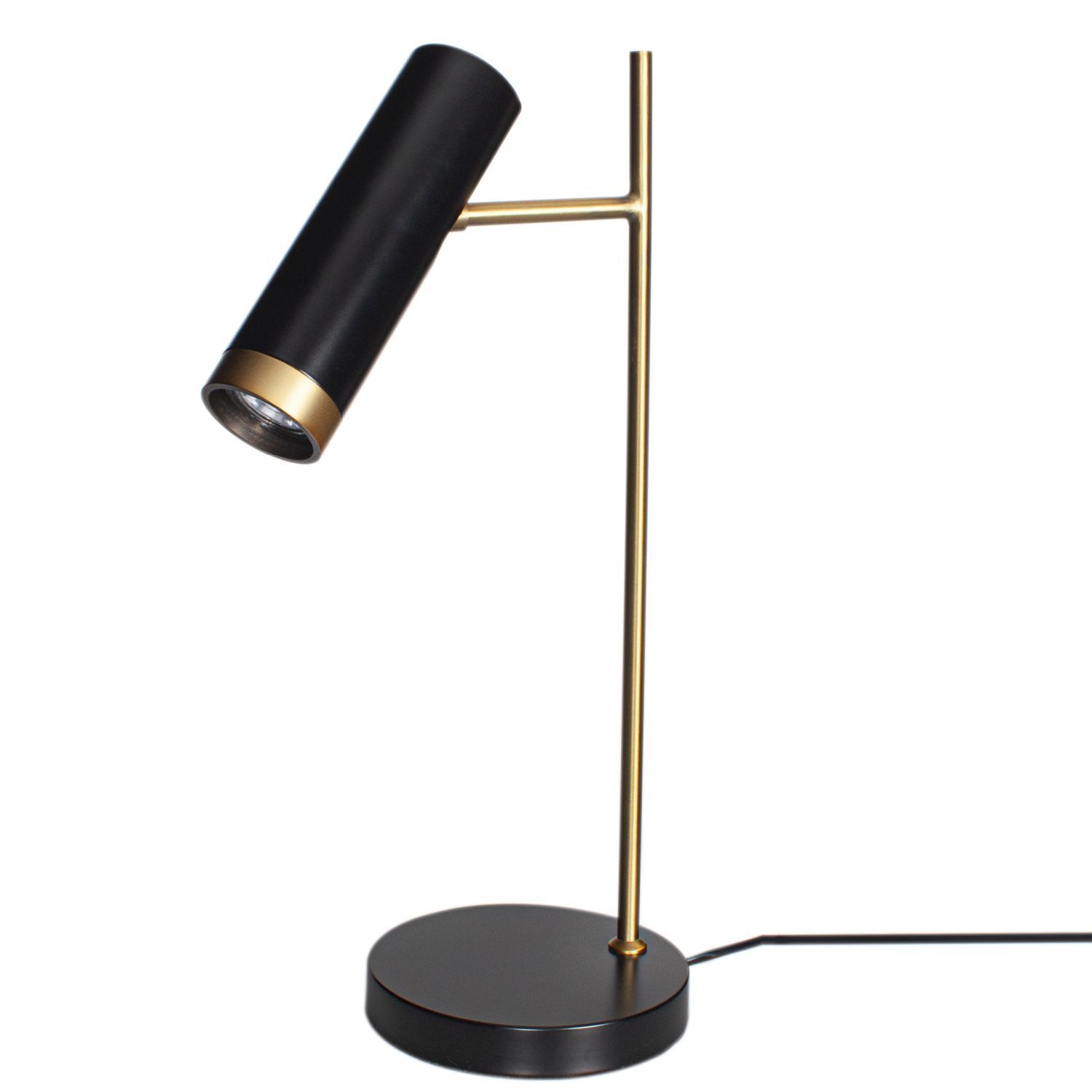 Schreibtischlampe Gold Schwarz 49 cm Metall GU10 verstellbar Lampe, Tischlampe