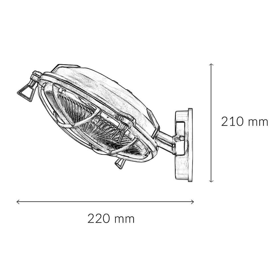 Wandlampe außen Messing massiv Riffelglas E27 IP64 SERIFOS