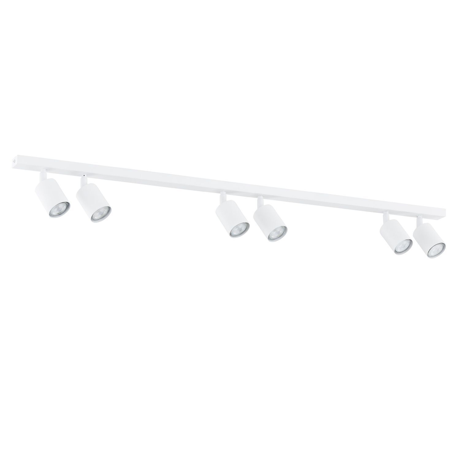 Deckenstrahler Weiß 116 cm lang Metall GU10 6-flammig