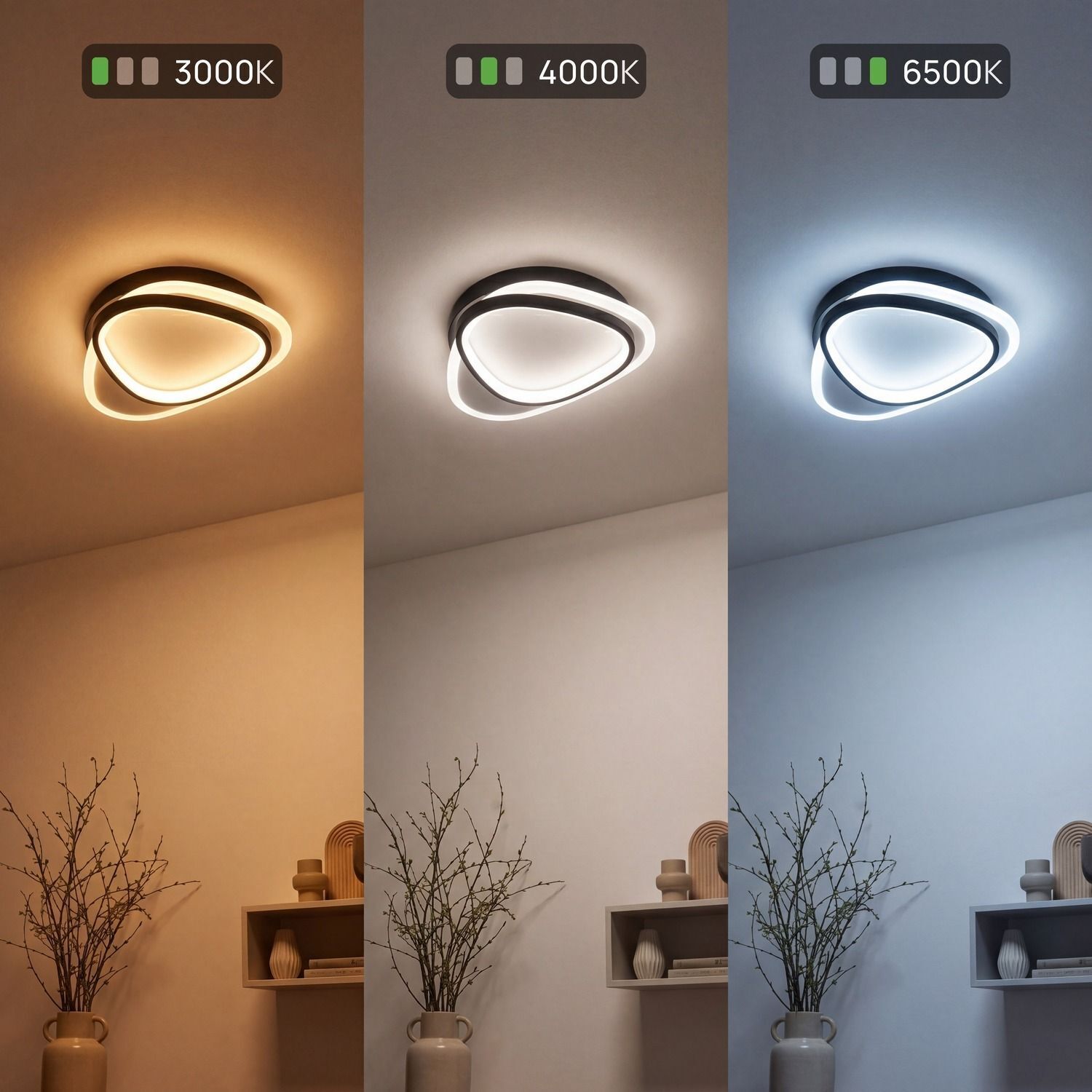 LED Deckenleuchte Schwarz Weiß 3000/4000/6500 K 35 cm deckenleuchte, Ringlampe, LED-Lampe, Wandleuchte?, Farbtemperatur 3000K 4000K 6500K