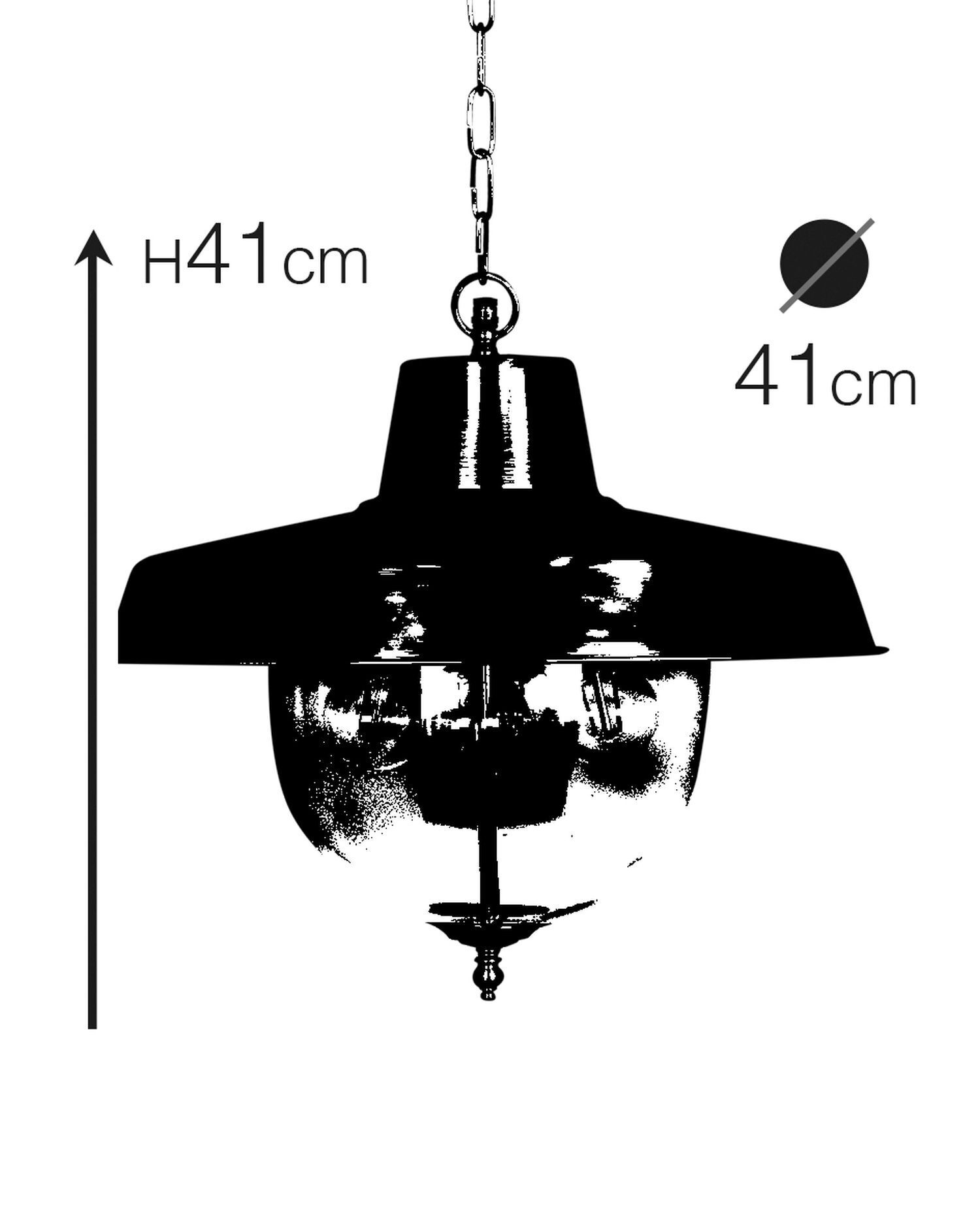 Außenleuchte Echt-Messing Glas E27 IP43 Ø 41 cm rund