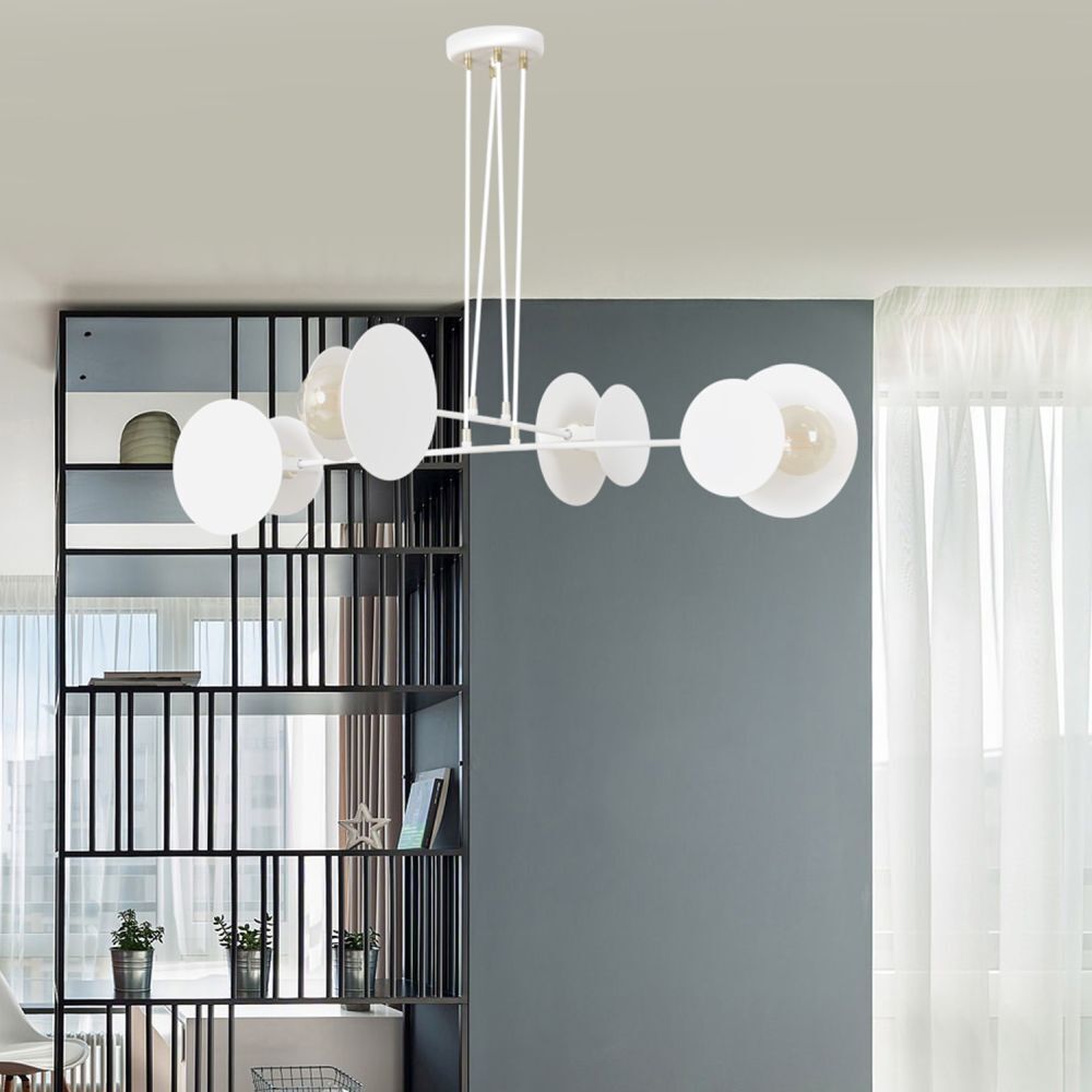 Hängeleuchte verstellbar Weiß Modern 4x E27 Metall