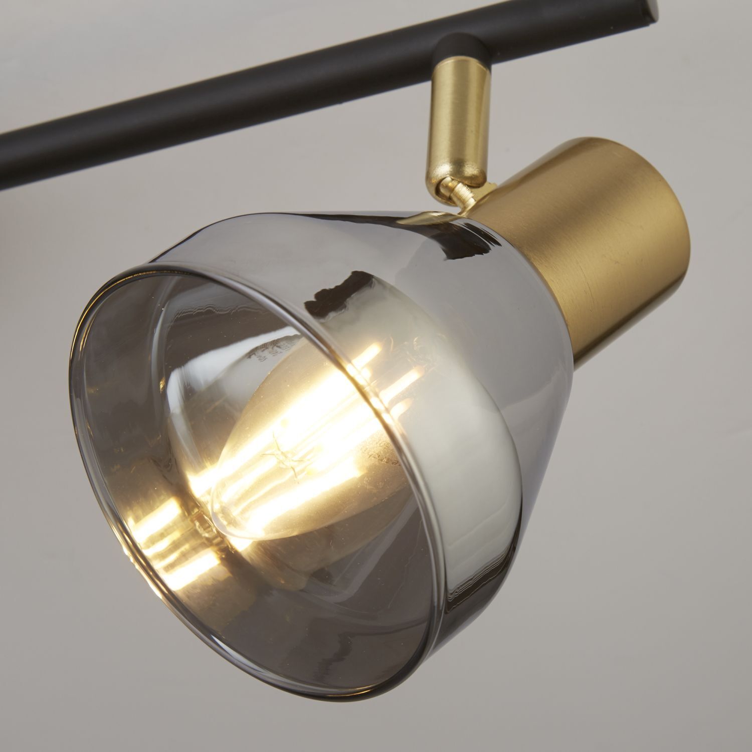 Deckenstrahler 3-flammig B: 59 cm E14 Glas Metall verstellbar