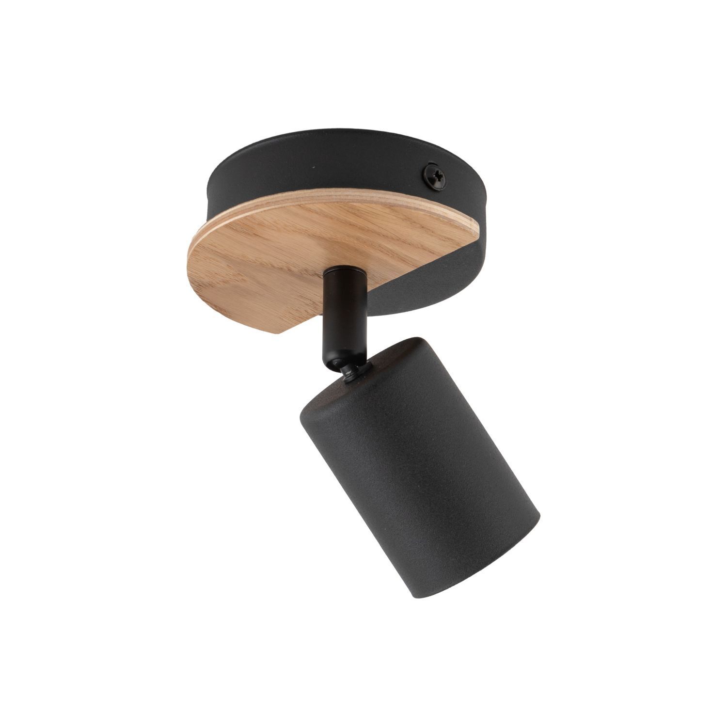 Spot Strahler Metall Holz schwenkbar Schwarz Natur GU10