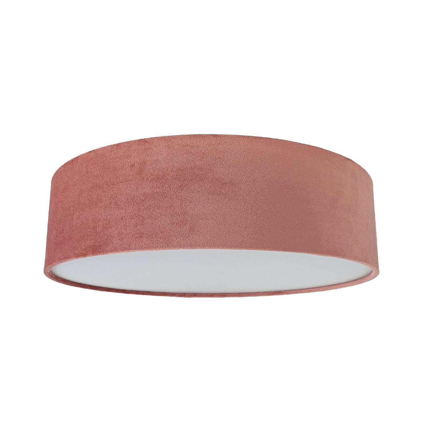 Deckenlampe Stoff Samt rund Ø 38 cm H: 10 cm Rosa 2x E27 Deckenleuchte