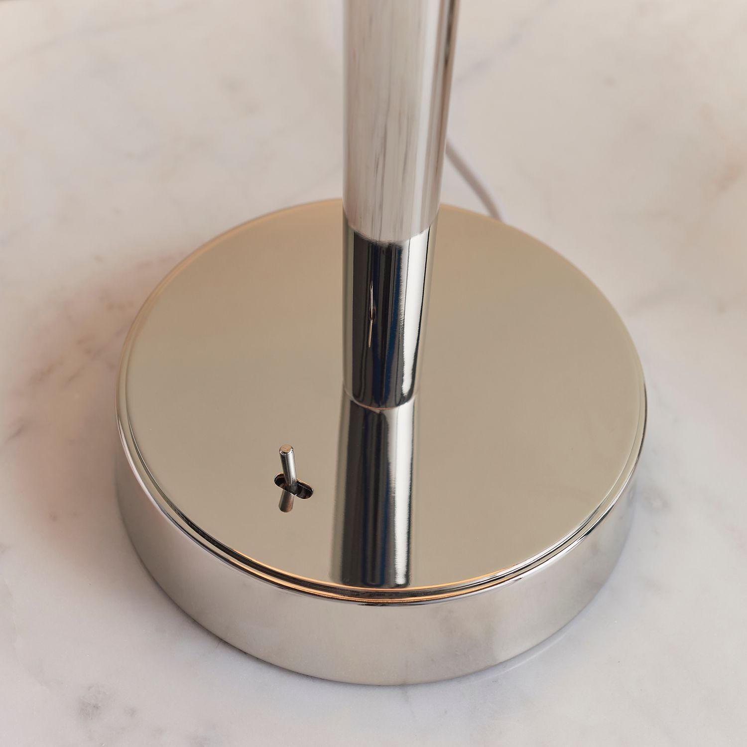 Tischleuchte Stoff Metall 51,5 cm in Nickel Beige E14 FELIX