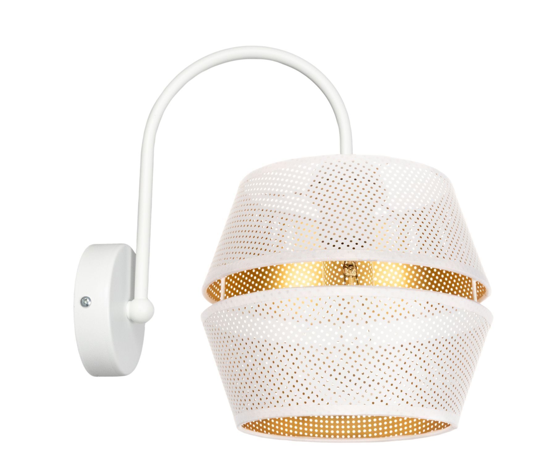 Stilvolle Wandleuchte Metall Weiß Gold H:25 cm E27 Lampe