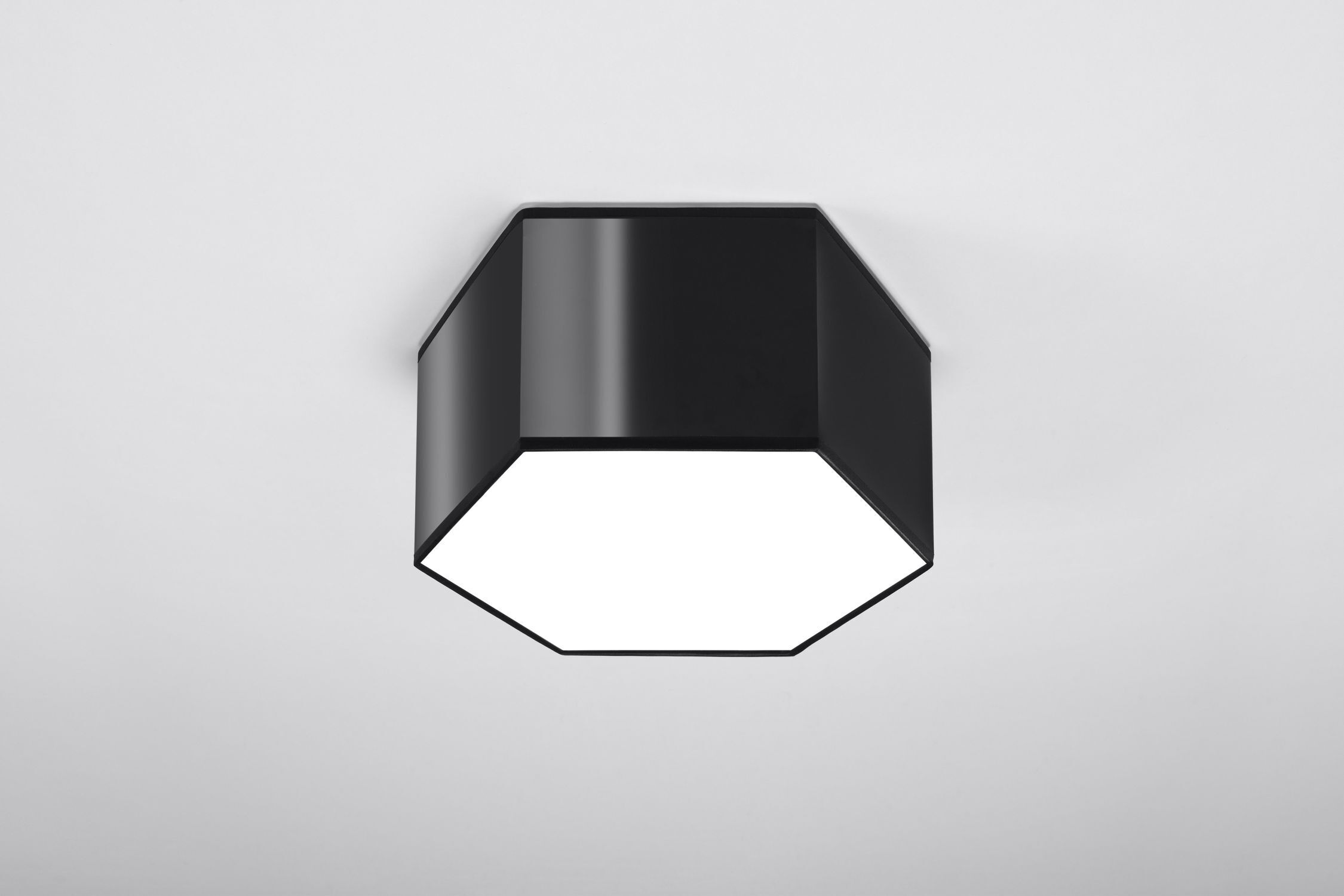 Deckenlampe blendarm Modern flach klein Schwarz 2x E27
