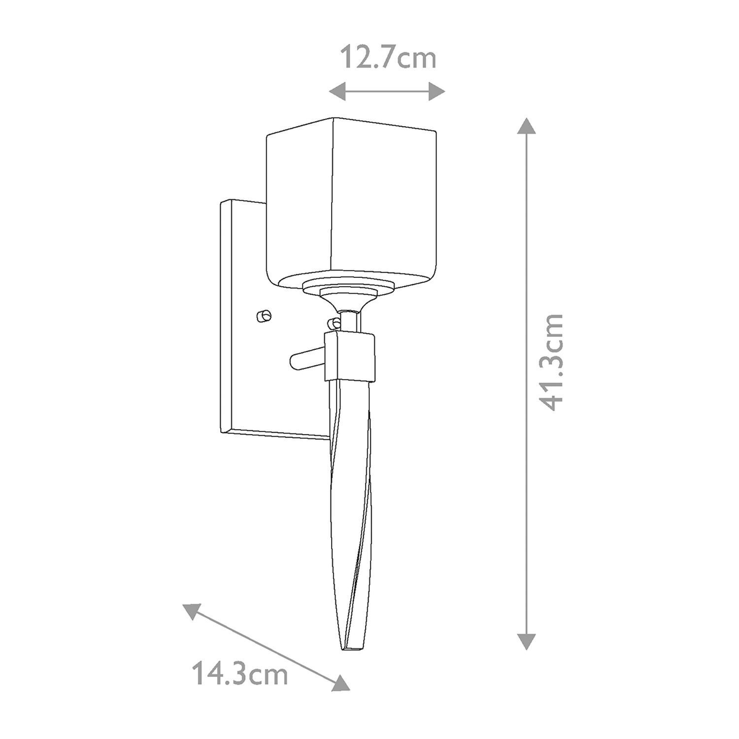 Wandlampe Bad Chrom Weiß H: 41,3 cm IP44 Metall Glas