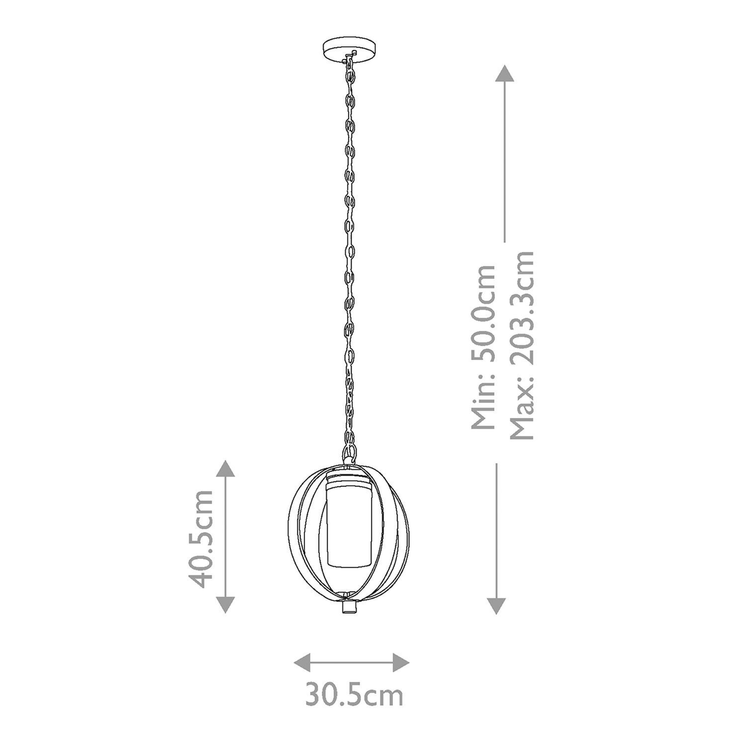 Außenlampe rund B: 30,5 cm H: max. 203,3 cm verstellbar