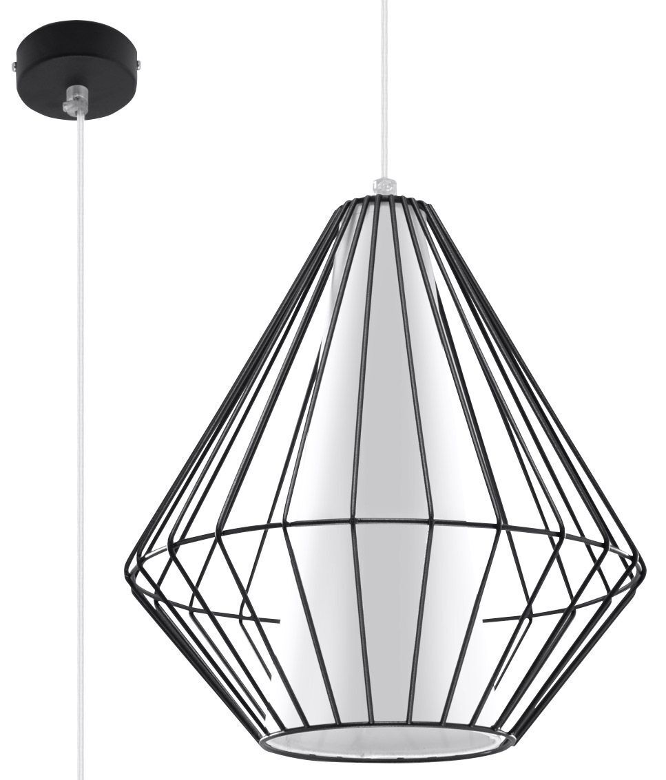 Hängelampe Schwarz Weiß geometrisch Ø 28 cm Modern E27