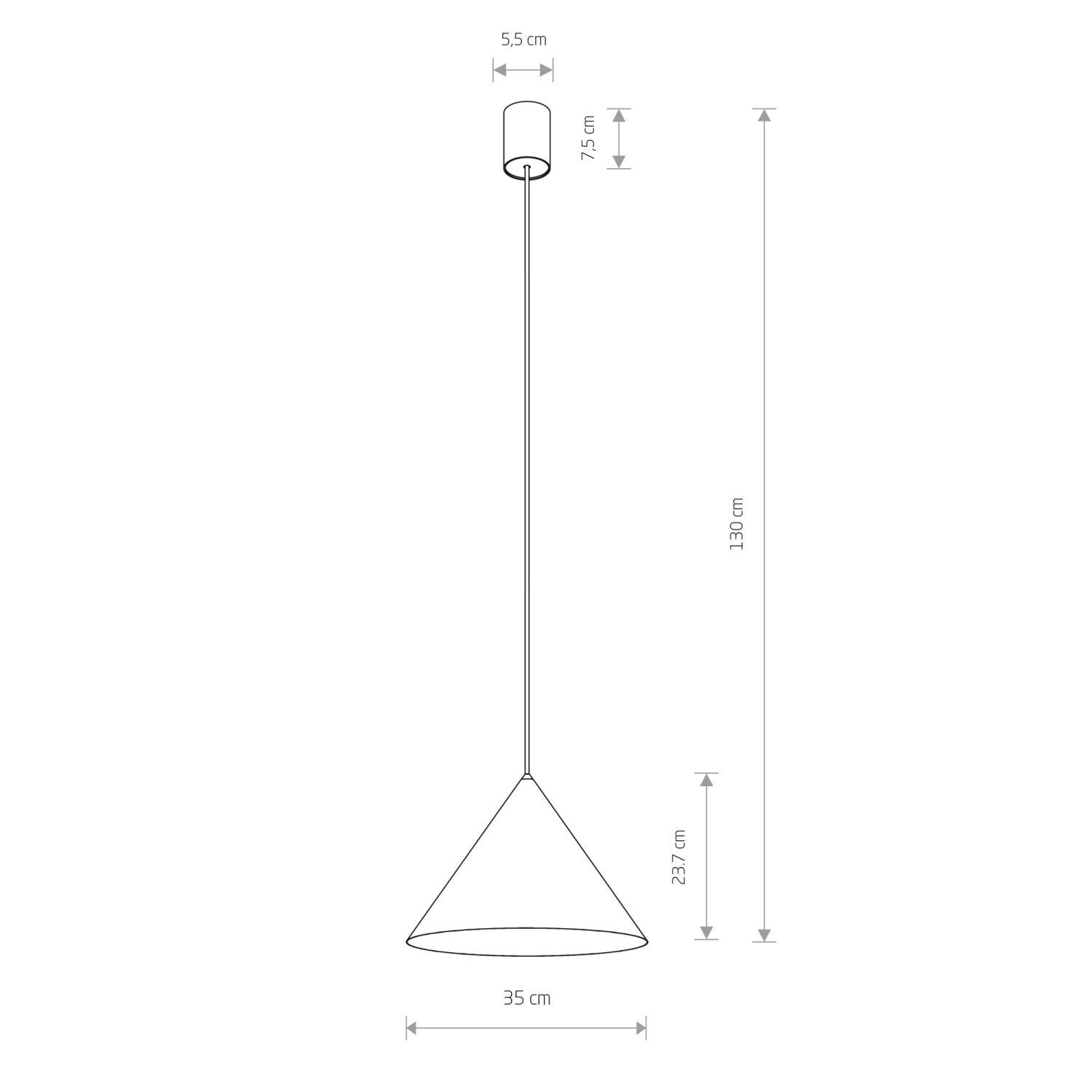 Hängelampe GU10 Hellgrau höhenverstellbar Ø 35 cm