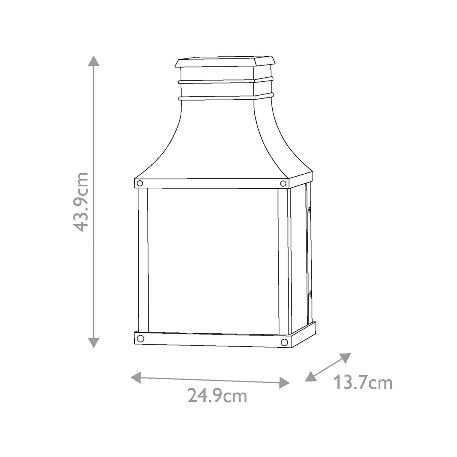 Außenleuchte Wand Vintage H: 44 cm IP44 Schwarz antik 2x E14 Lampe, Diagramm, Handlung, Glas